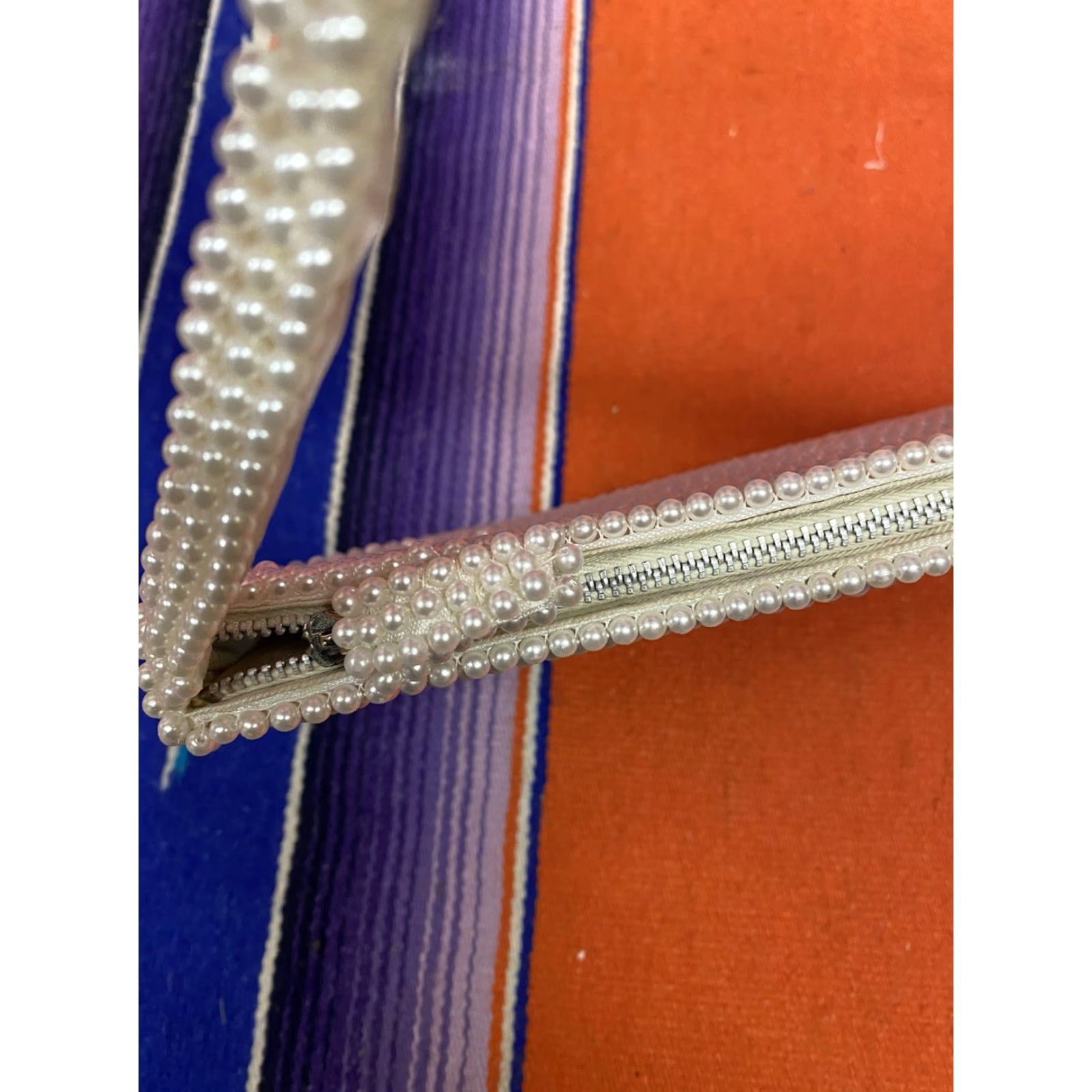 Vintage VINTAGE Beaded Purse Hand Bag Clutch Art Deco 9” Faux Pearl EUC Women White Accessories Purses Cocktail Purse Women Size ONE SIZE - 3 Thumbnail