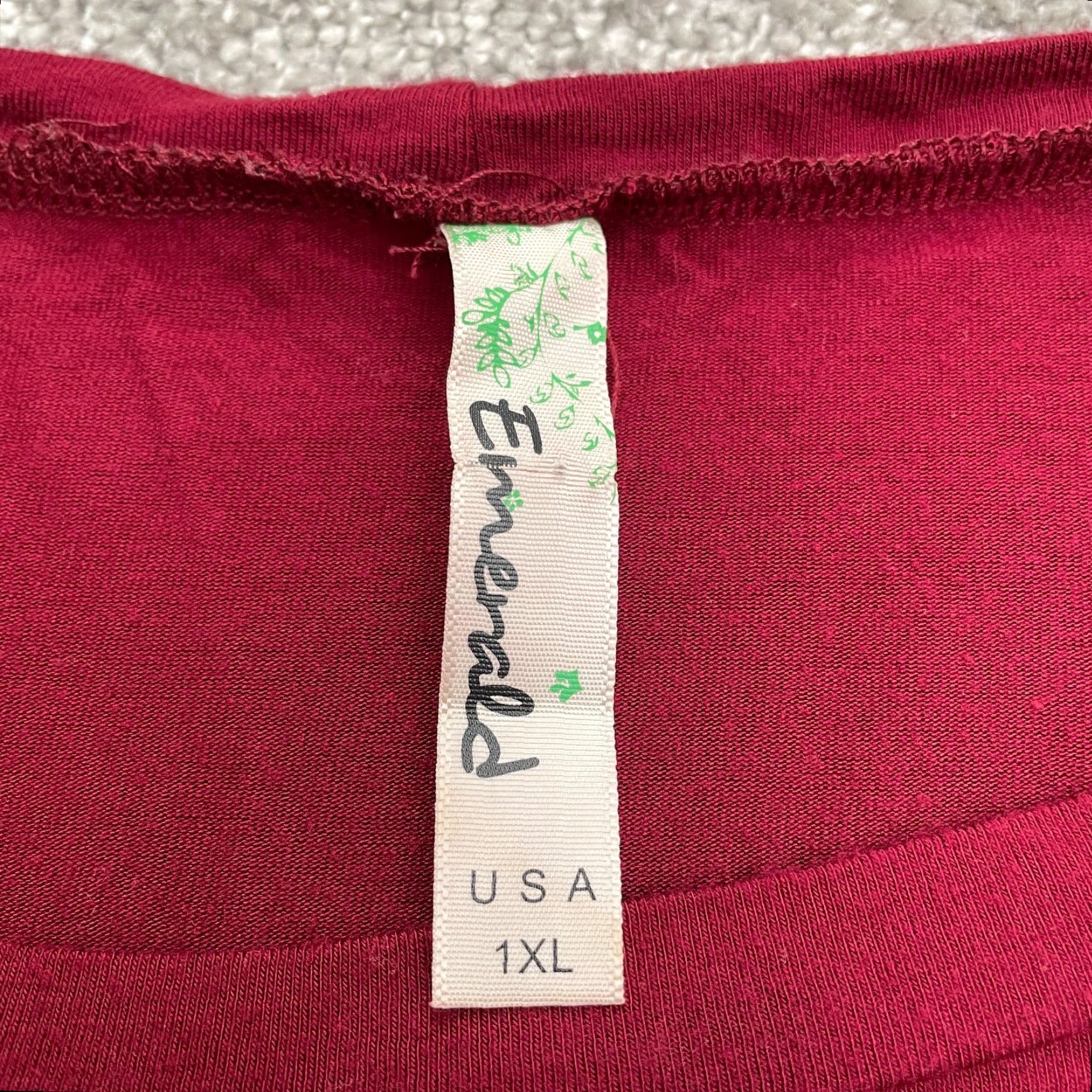 Vintage Emerald Blouse Shirt Womens XL Red Solid Knit Round Neck Long Sleeve Tunic Top Set Size XL / US 12-14 / IT 48-50 - 5 Thumbnail