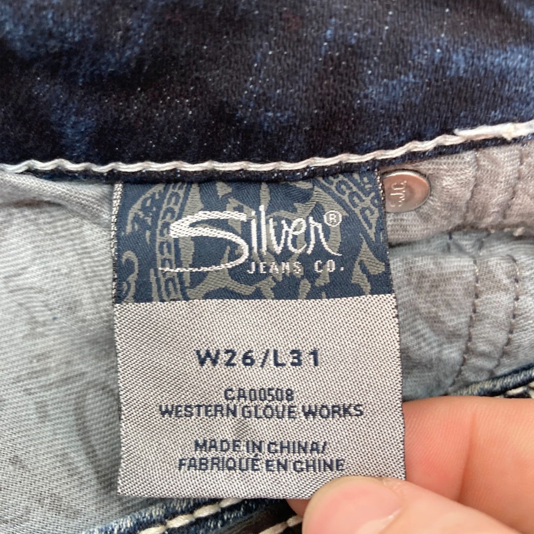 Silver Jeans Co. Silver Jeans Natsuki Slim Bootcut Jeans 26x31 Dark Blue Denim Low Rise Grunge Women’s Size 26" / US 2 / IT 38 - 6 Thumbnail