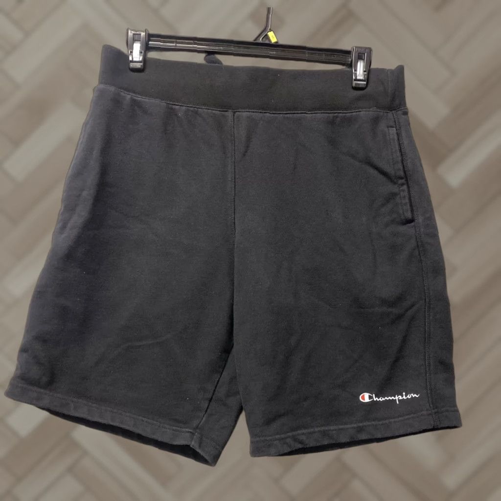 Champion Champion Mens Short L Black Basketball Gym Logo Embroidered Fleece Pocket/113-7 Size US 33 - 1 Thumbnail
