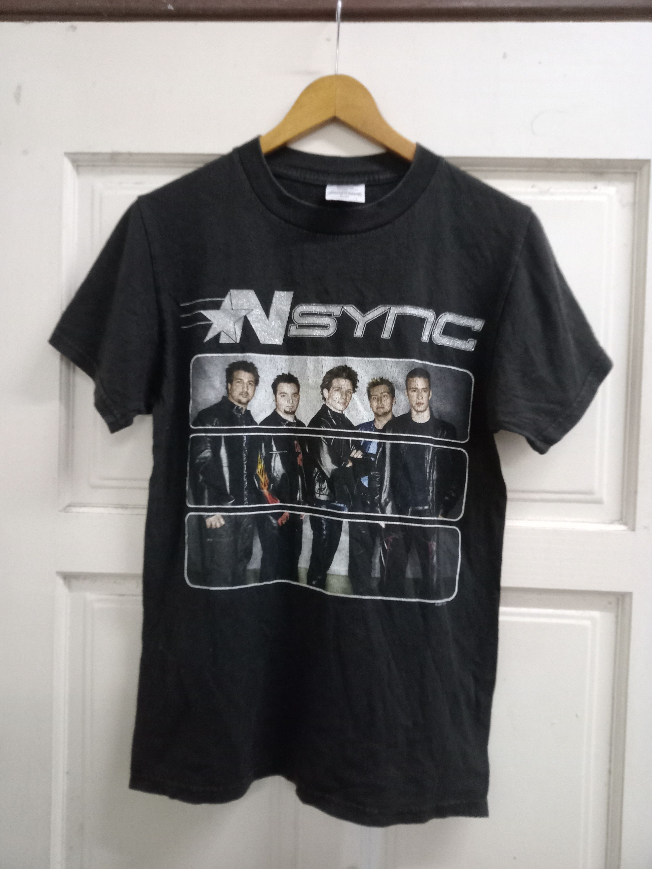 image of Archival Clothing x Band Tees Vintage Nsync Boy Bands Popodyssey Tour 2001 in Black (Size Small)