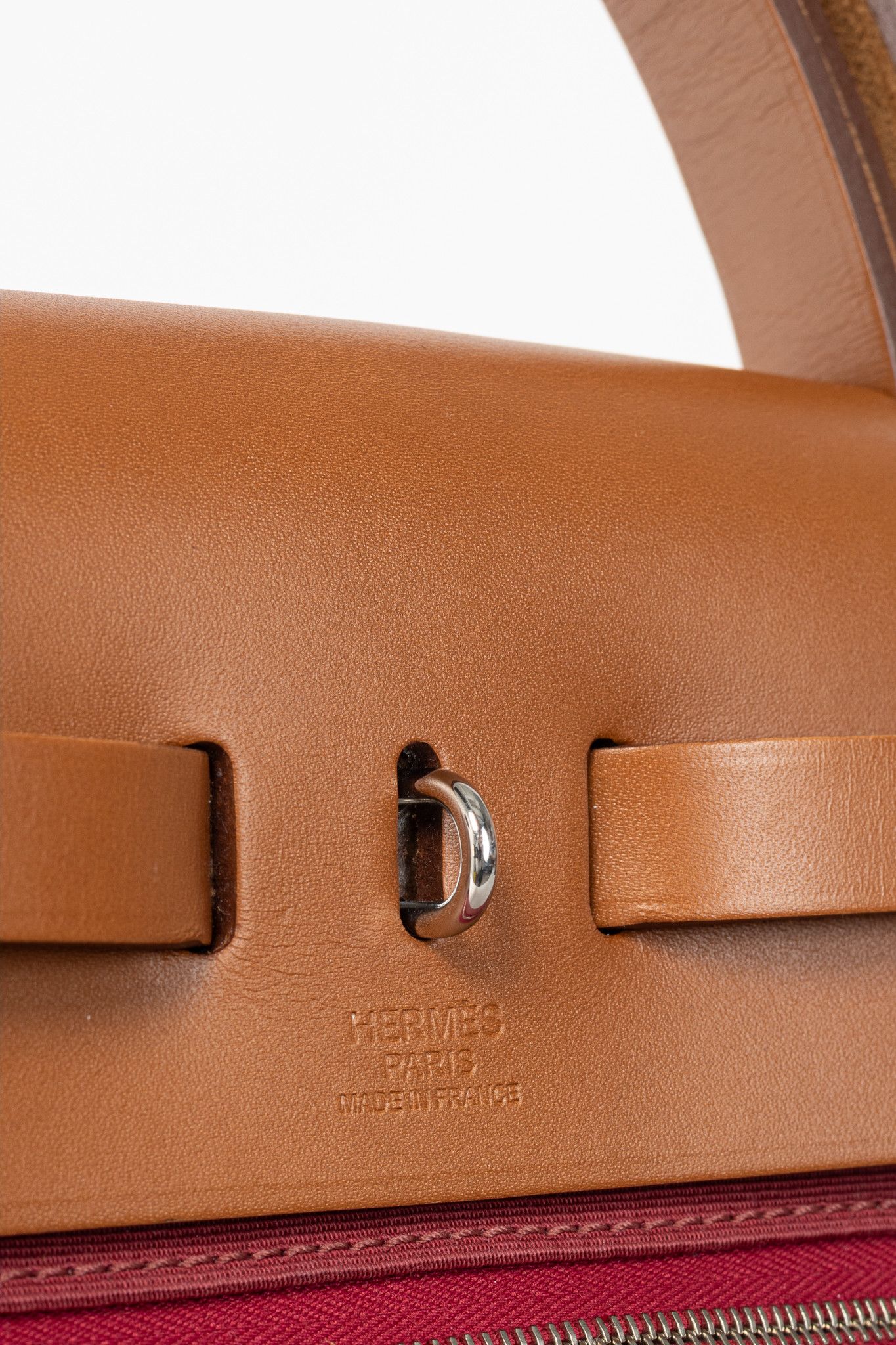 Hermes Hermes Herbag 31 Red Toile & Vache Hunter Satchel Size ONE SIZE - 10 Thumbnail