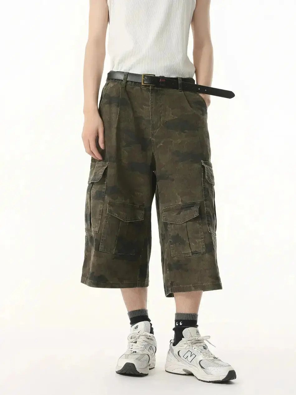 Japanese Brand Retro camouflage high street pocket denim shorts Size US 32 / EU 48 - 6 Thumbnail