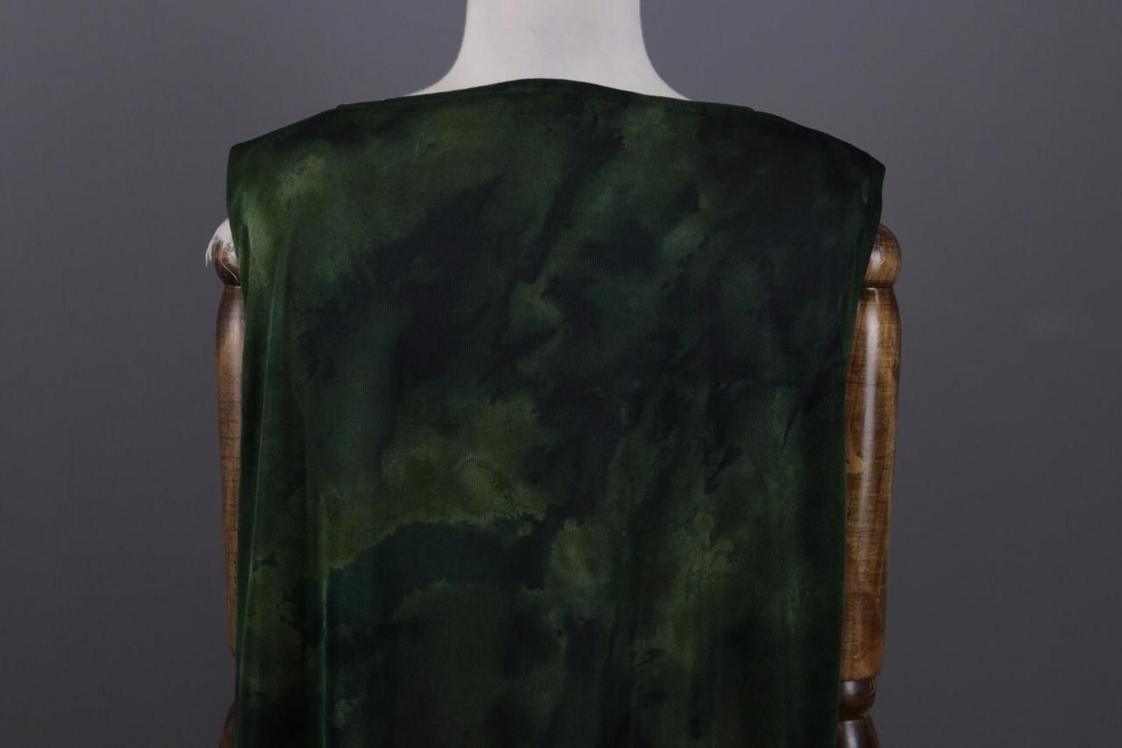 Designer Marina Sport Green Printed V-Neck Summer Knee Dress Size 27 Size M / US 6-8 / IT 42-44 - 8 Thumbnail