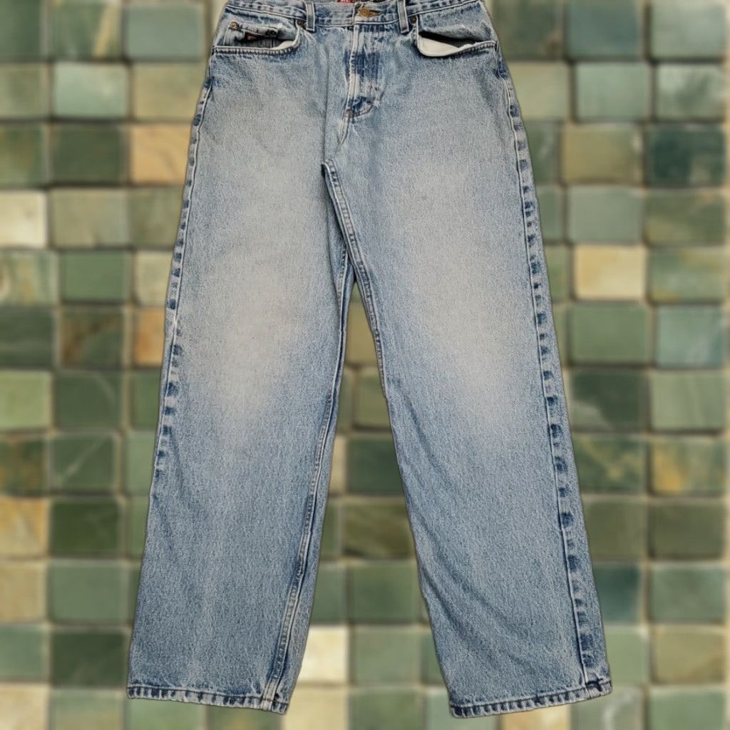 Ralph Lauren VINTAGE Chaps Ralph Lauren Jeans Mens 34x32 Loose Fit 5 Pocket Stone Wash Y2K Denim Blue 34 Mens Jeans 90s USA American Size US 34 / EU 50 - 1 Thumbnail