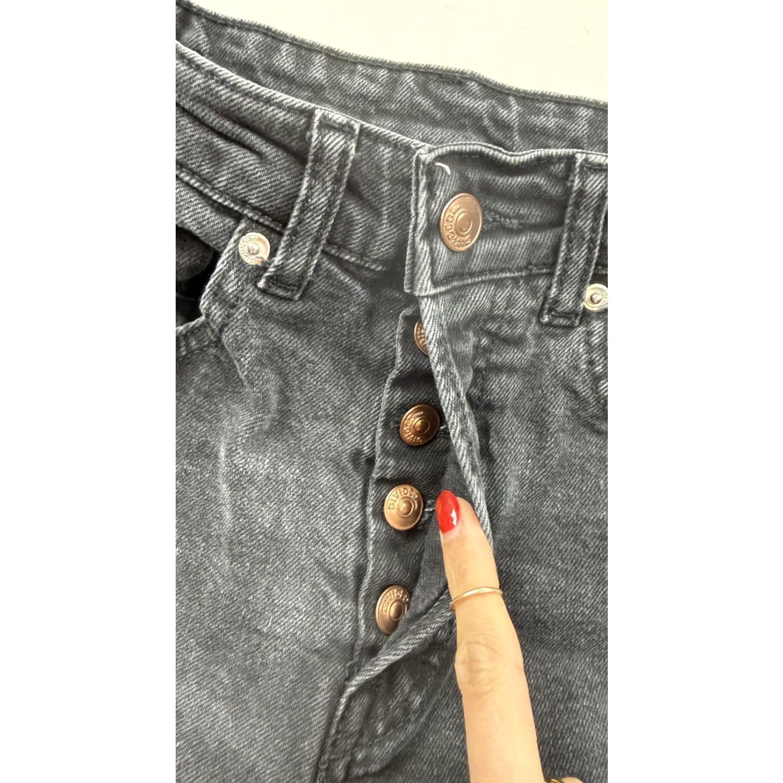 H&M H&M Divided Jeans Womens 2 Charcoal Wash High Rise Stretch Button Fly Wide Leg Jeans Size 26" / US 2 / IT 38 - 5 Thumbnail