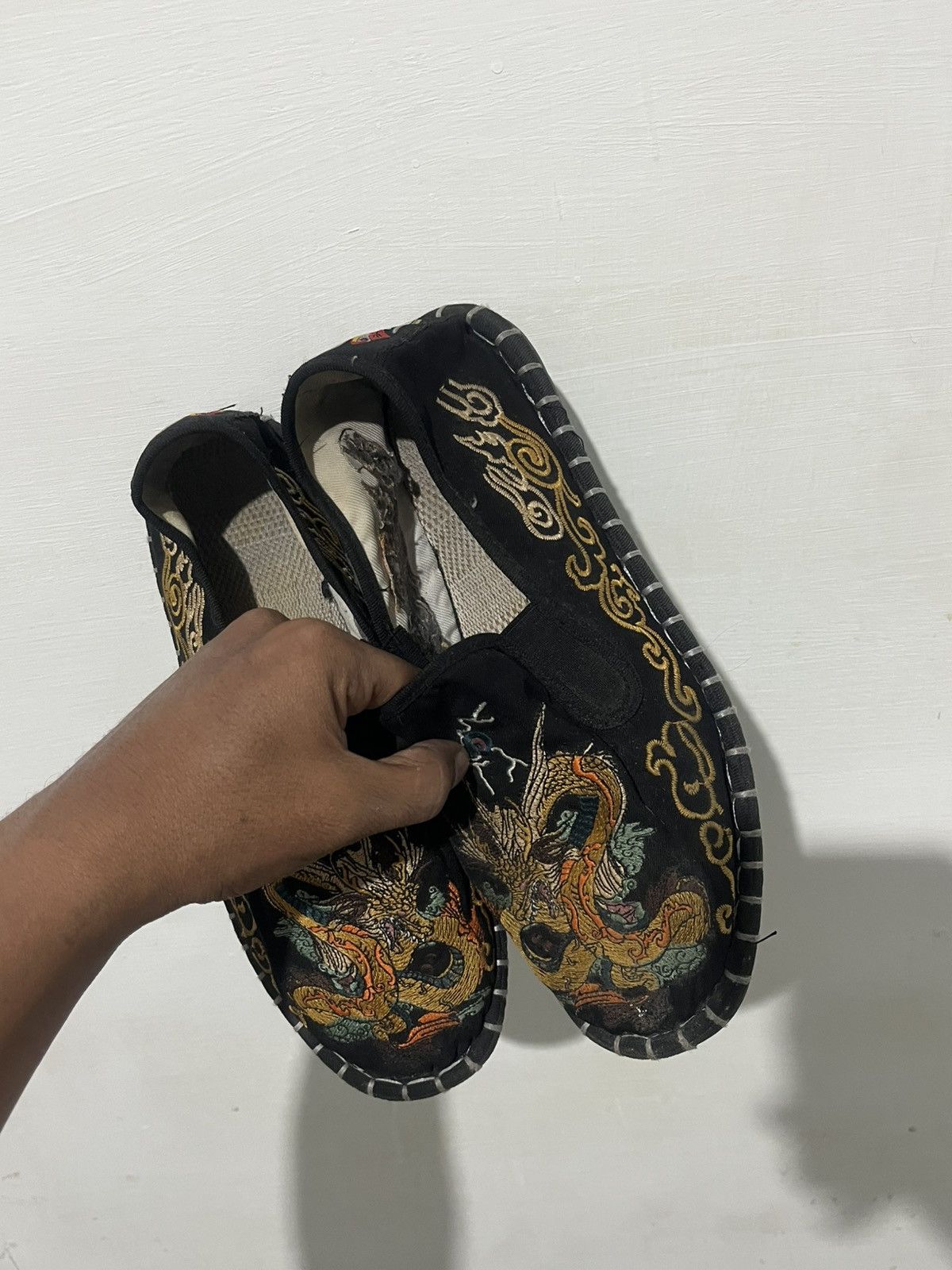 Japanese Brand Mens Chic Vintage Chinese Embroidered Stitching Slip On Size US 9 / EU 42 - 6 Thumbnail