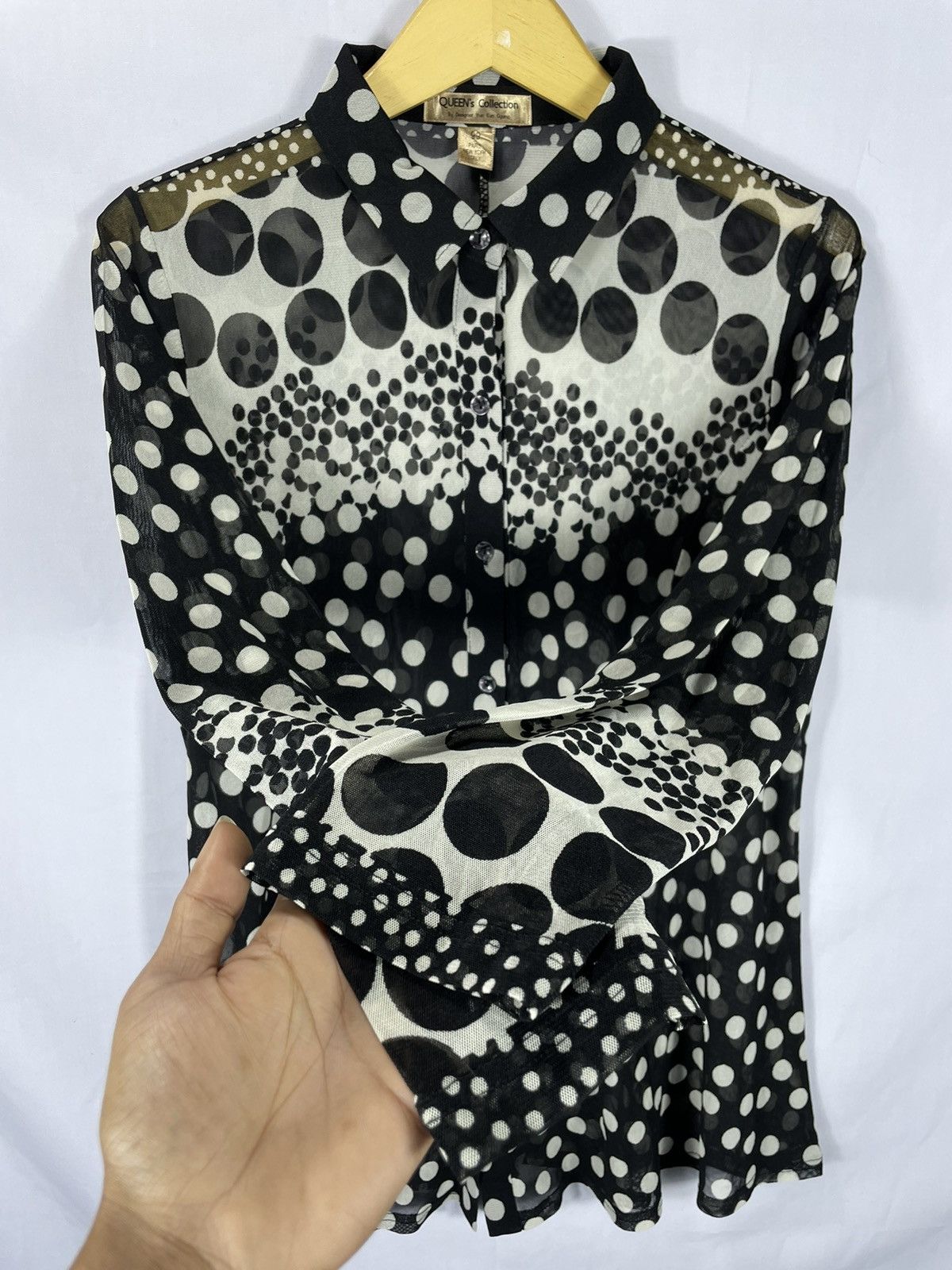Issey Miyake Queen's Shirt polkadot mesh Size US M / EU 48-50 / 2 - 2 Thumbnail