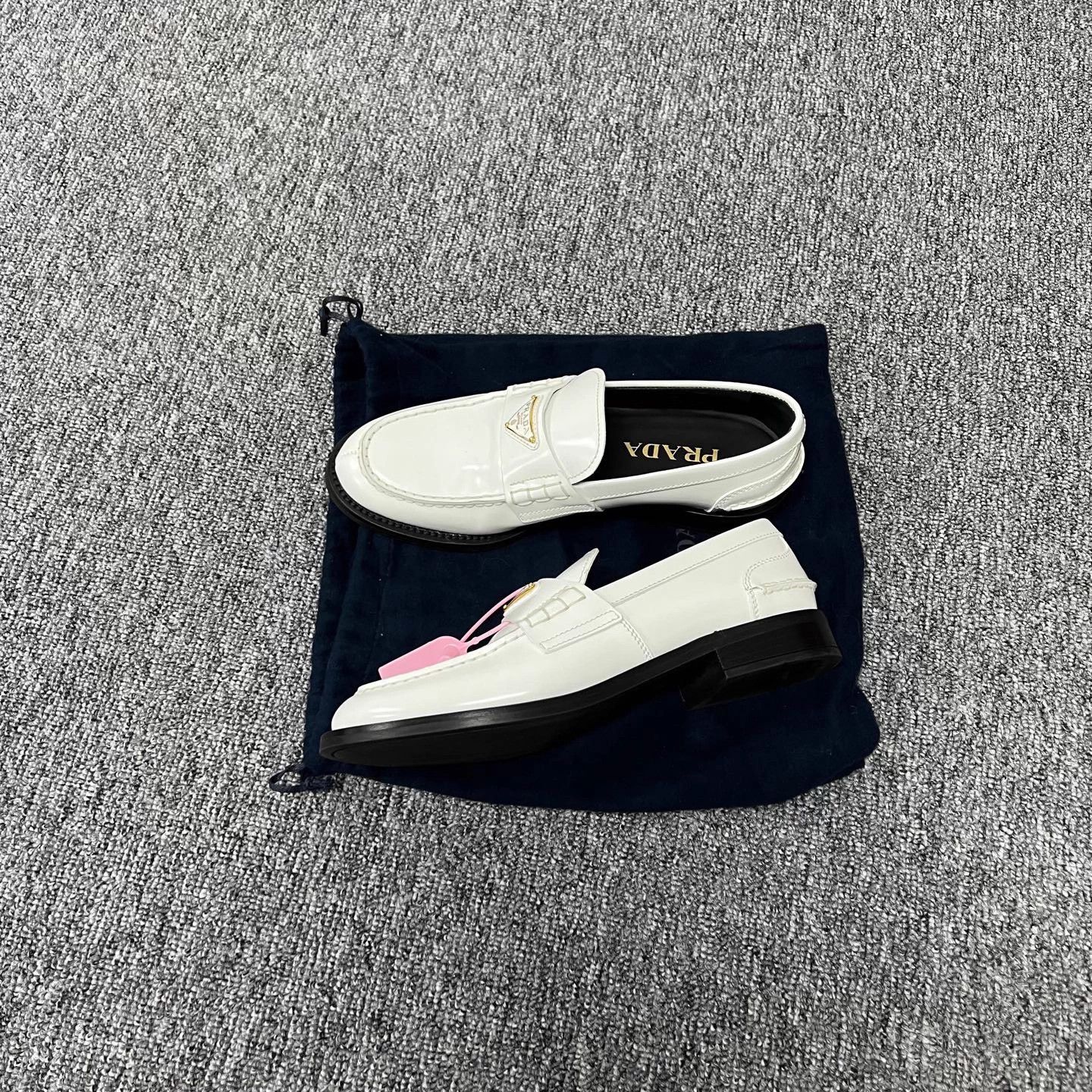 Prada Prada Triangle Logo Loafers Wht/Plat 37 98 New Size US 6.5 / IT 36.5 - 3 Thumbnail