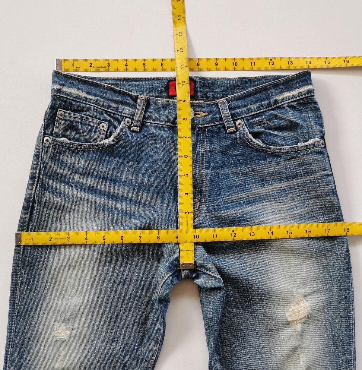 Edwin Rebels Women Edwin Flared Bootcut Rugged Distressed Jeans Size 28" / US 6 / IT 42 - 12 Thumbnail