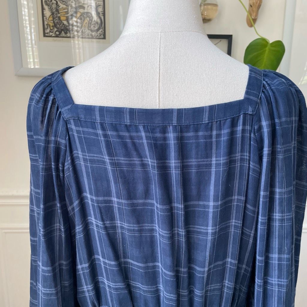 Anthropologie Anthropologie AKEMI + KIN Navy Blue Codie Plaid Handkerchief Size M / US 6-8 / IT 42-44 - 8 Thumbnail