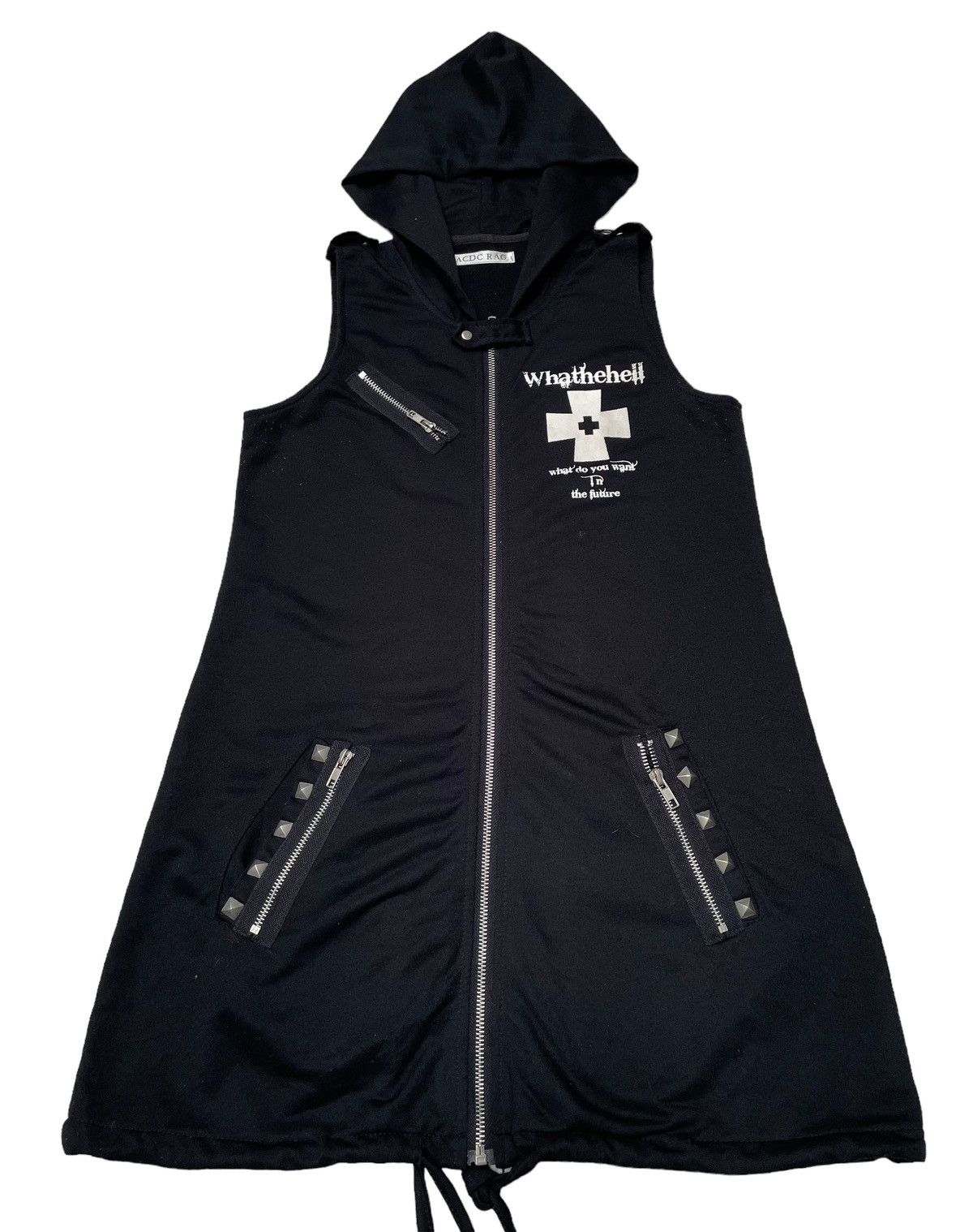 Vintage Vintage Japanese Brand ACDC Rag Hoodie Vest 1990s Size US S / EU 44-46 / 1 - 1 Thumbnail