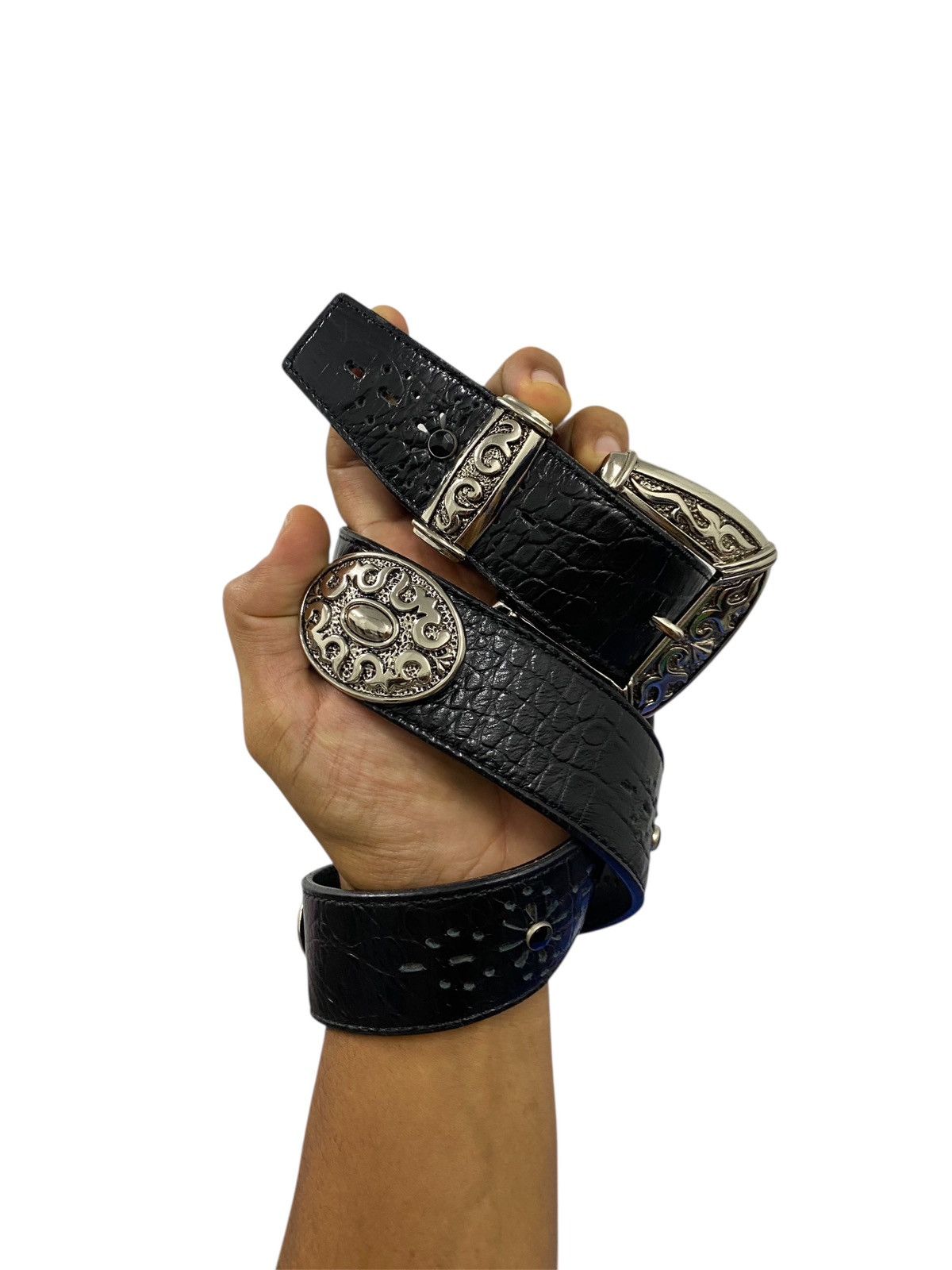 Tornado Mart Tordano Mart western style buckle with stud leather belt Size ONE SIZE - 15 Thumbnail