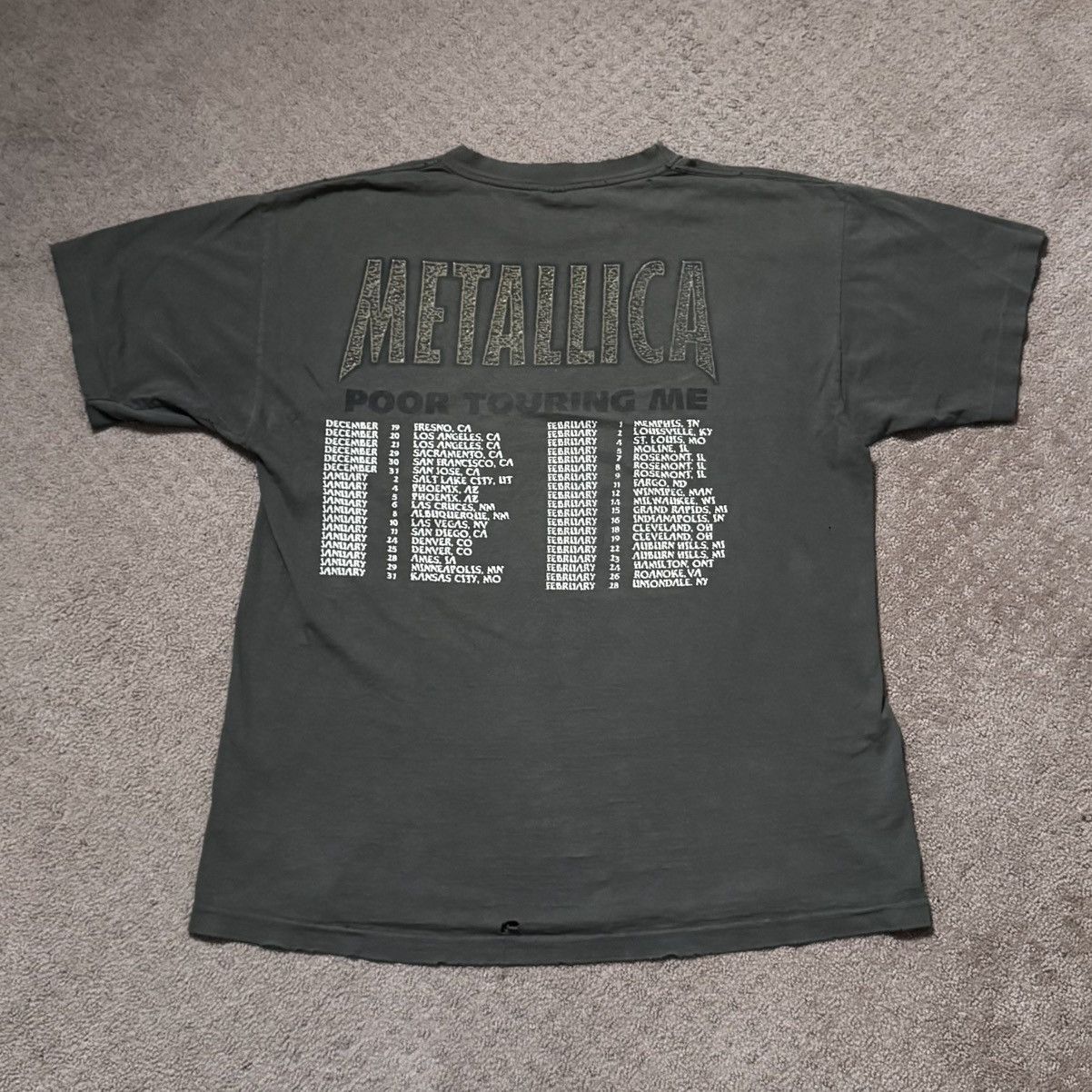 Vintage 1996 Army Green Metallica Band tee Size US XL / EU 56 / 4 - 2 Thumbnail