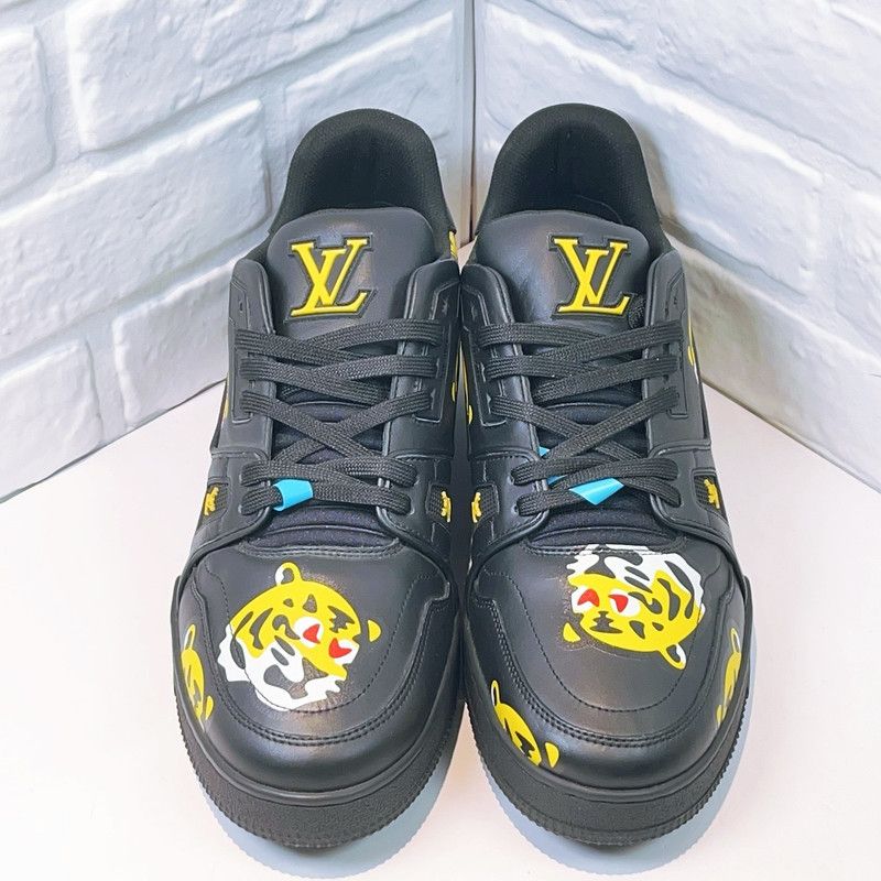 Louis Vuitton Nigo x LOUIS VUITTON Black Trainer Sneakers 0079 Size US 9.5 / EU 42-43 - 1 Thumbnail