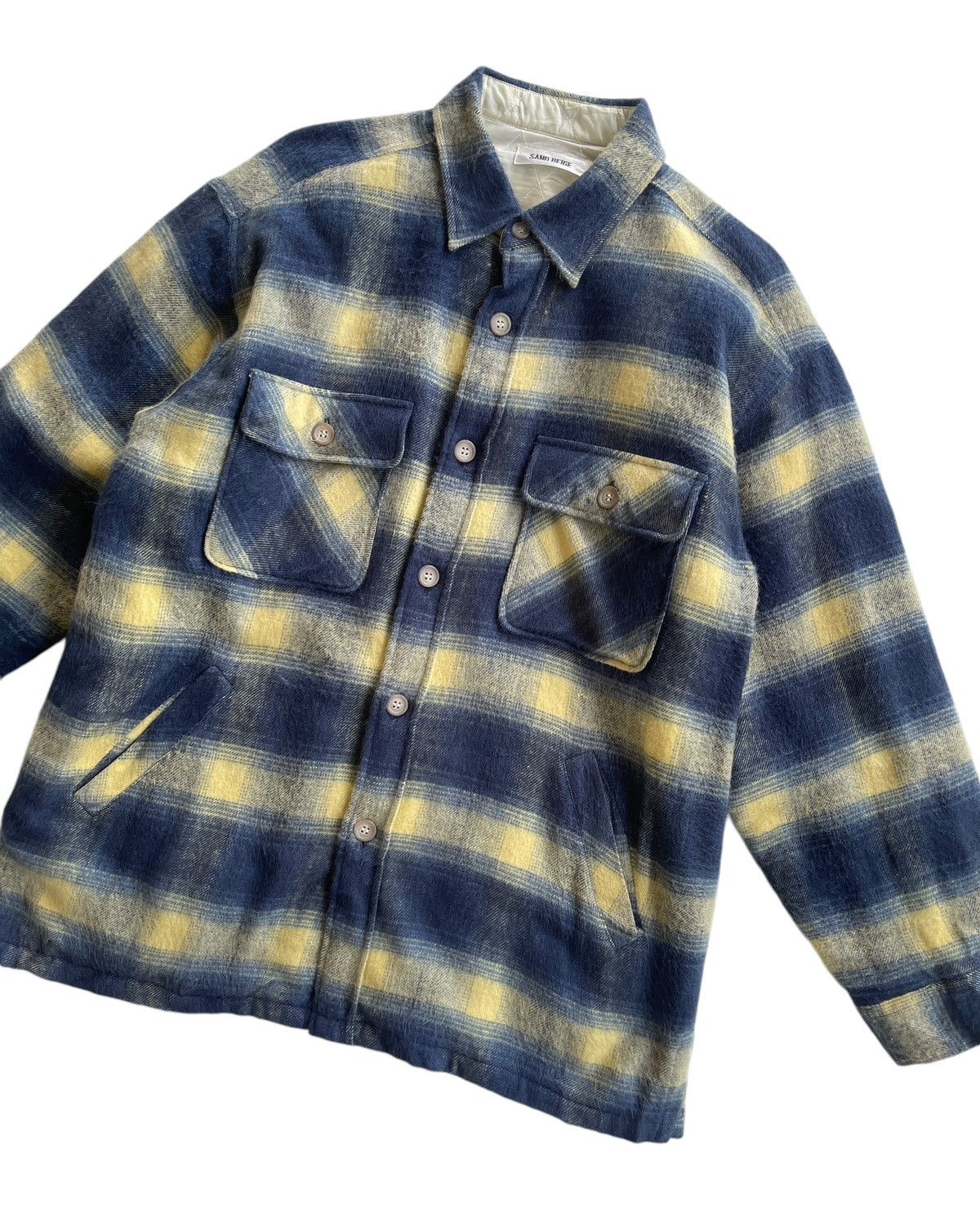 Flannel Vintage 90s Sand Beige Quilted Flannel Jacket Size US M / EU 48-50 / 2 - 4 Thumbnail