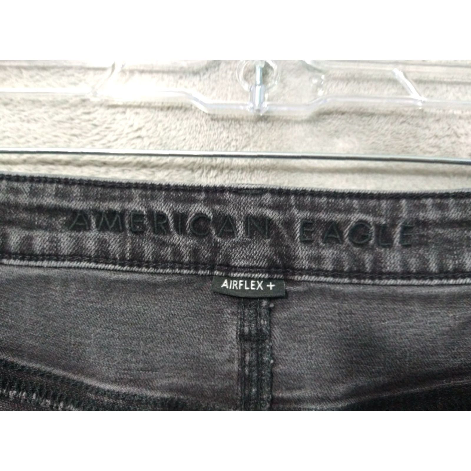American Eagle Outfitters American Eagle Jeans Mens 38x30 Airflex Slim Mid Rise Dark Wash Black Denim Size US 38 / EU 54 - 7 Thumbnail