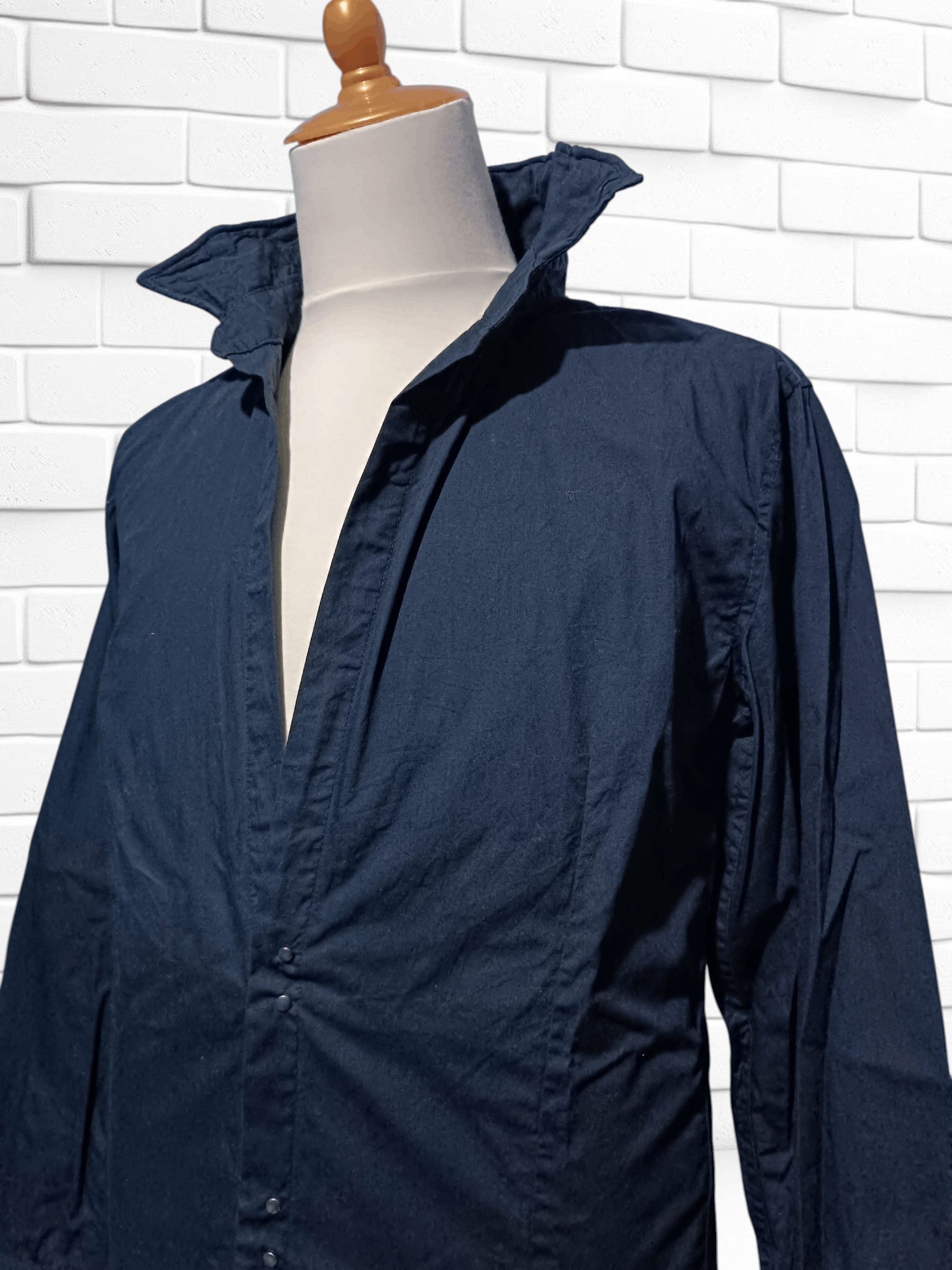 Japanese Brand Evolution Black Shirt Two Button Hook Metal Size US M / EU 48-50 / 2 - 3 Thumbnail