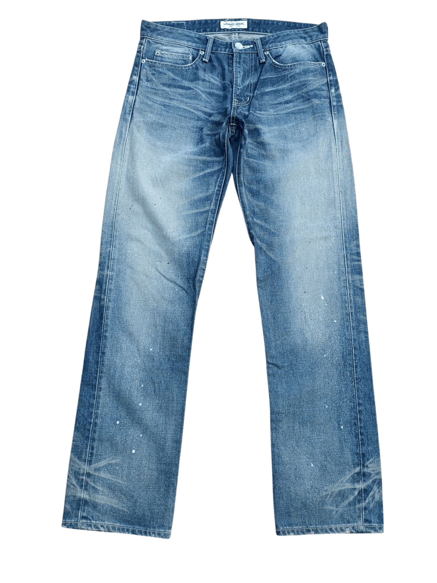 Japanese Brand VANQUISH Tokyo Japan Whiskers Painted Rare Design Jeans Size US 32 / EU 48 - 1 Thumbnail