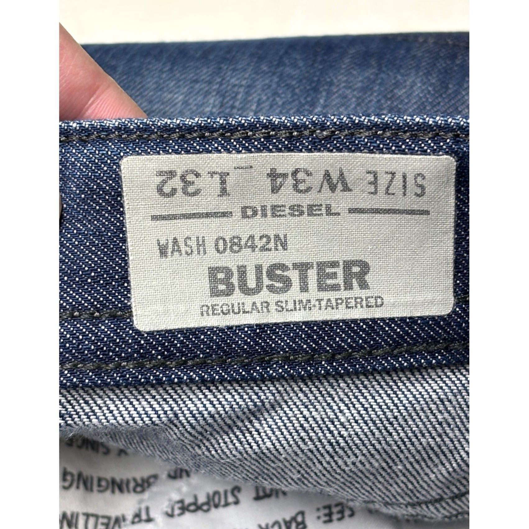 Diesel DIESEL Buster Jeans Mens 36x32 Regular Slim Tapered Dark Wash Denim Size US 36 / EU 52 - 5 Thumbnail