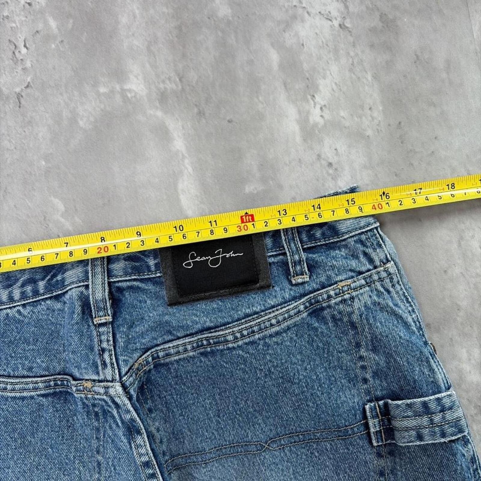 Sean John Y2K Light Wash Sean John Grunge Baggy Skater Denim Jeans Size US 32 / EU 48 - 6 Thumbnail