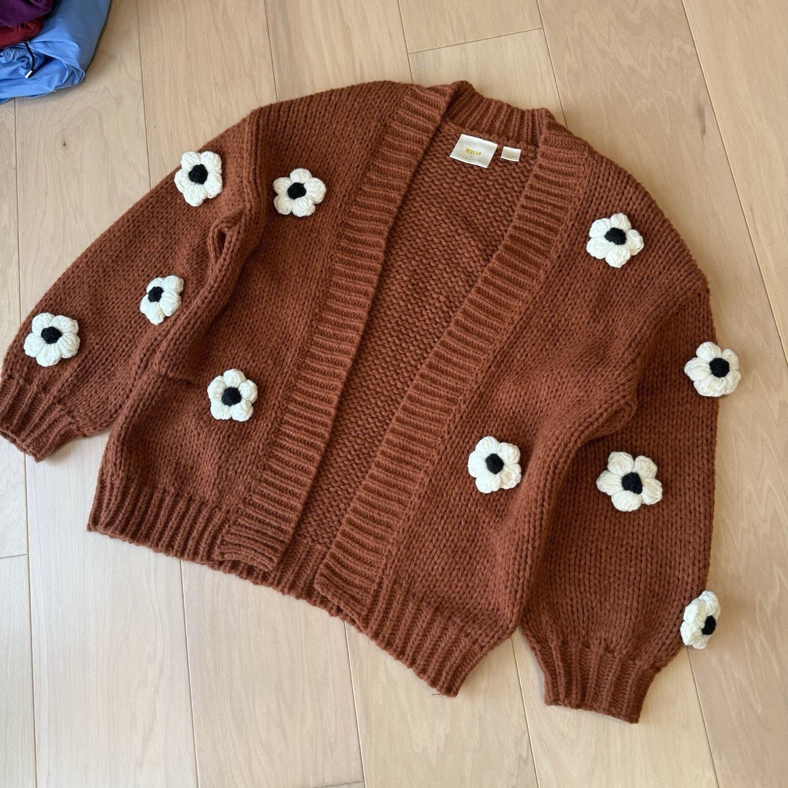 Anthropologie Maeve Anthropologie Chunky 3D Flower Sweater Women's OSFA Size ONE SIZE - 11 Thumbnail