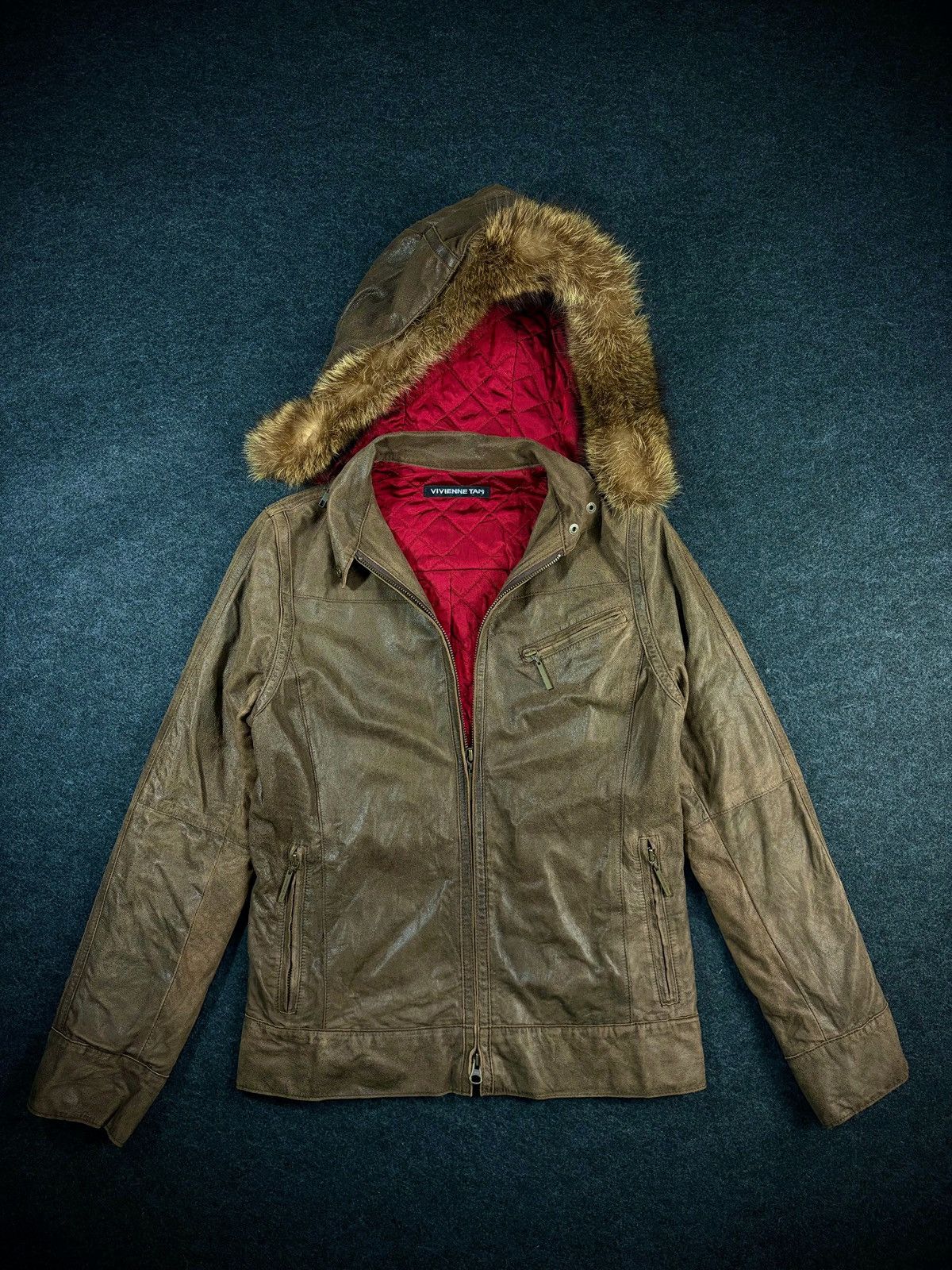 Vivienne Tam Vivienne Tam Double Zip Leather Jacket Raccoon Fur Hood Size M / US 6-8 / IT 42-44 - 2 Thumbnail