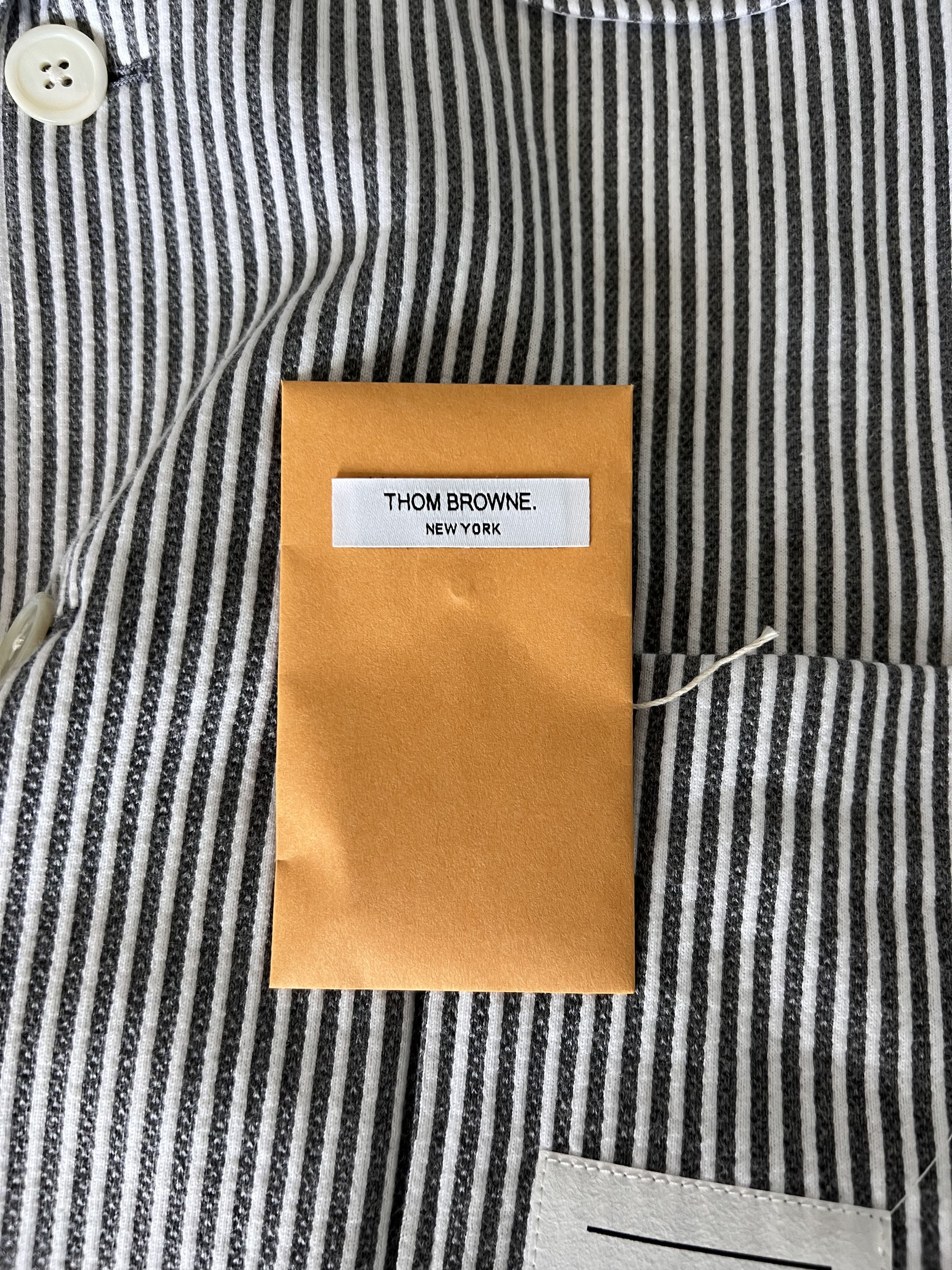 Thom Browne Thom Browne 4 Bar Seersucker Loopback Sack Jacket Size US L / EU 52-54 / 3 - 12 Thumbnail