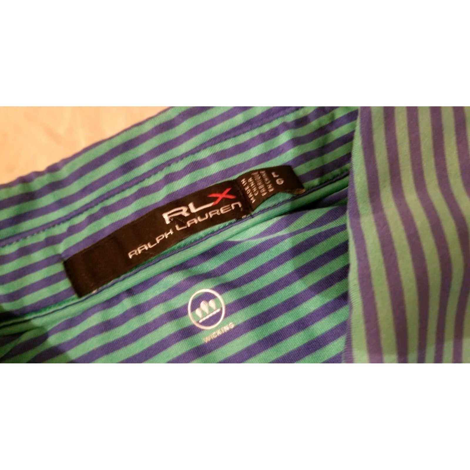 Polo Ralph Lauren Polo Ralph Lauren RLX Shirt L Large Green Blue Stripes Athletic Mens Size US XL / EU 56 / 4 - 3 Thumbnail