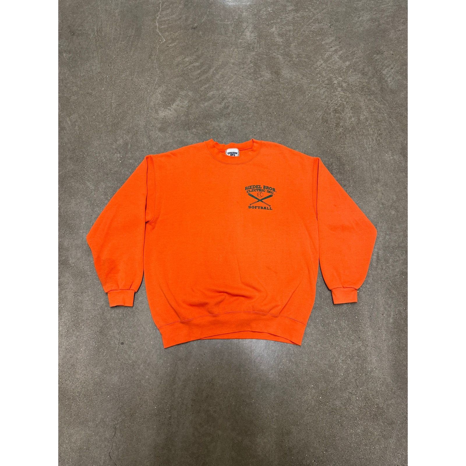 Vintage Vintage 1990's Orange Athletic Crewneck Sweater Size US XL / EU 56 / 4 - 1 Thumbnail