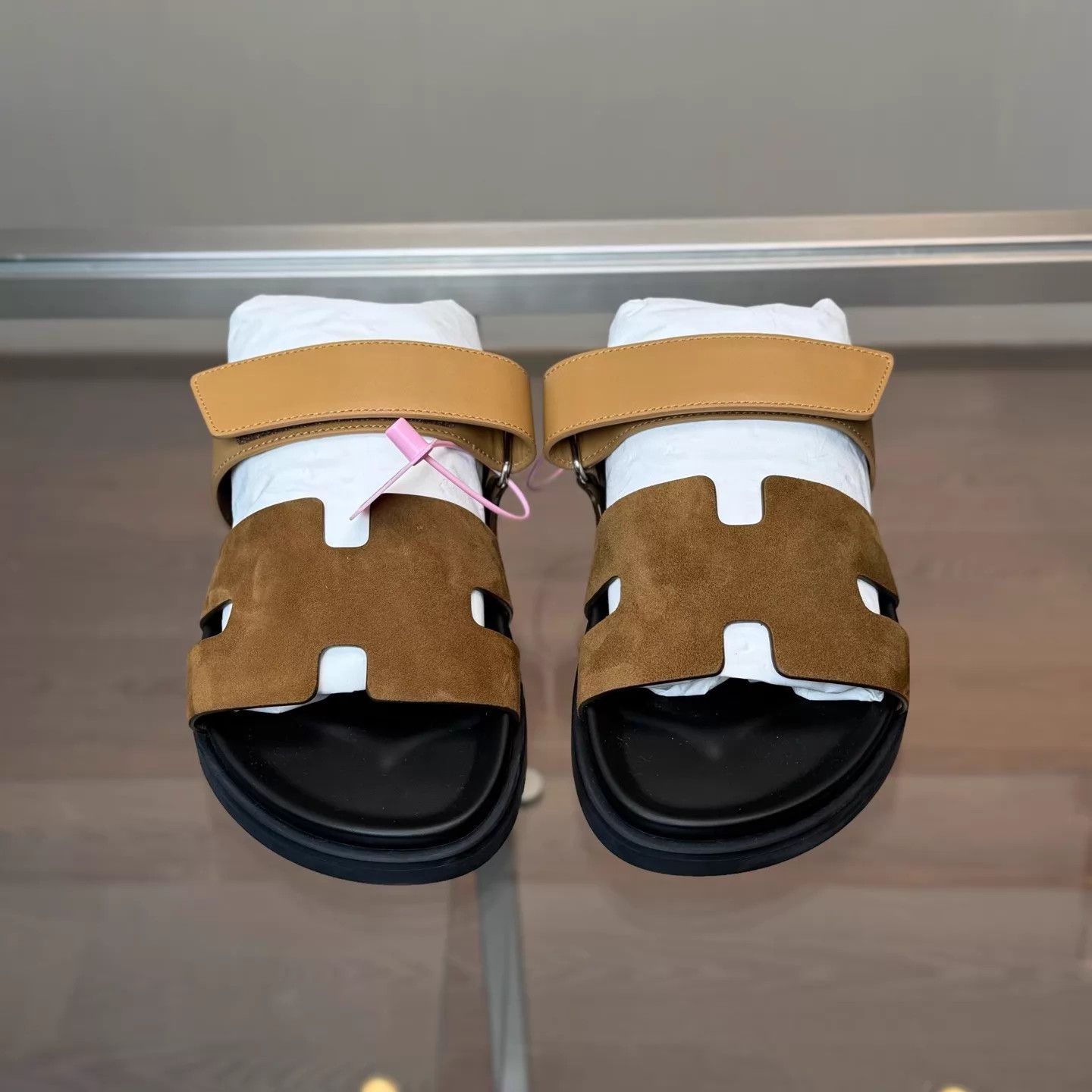 Hermes HERMES Chypre Suede Colorblock Slipper 41.5 New With Box Size US 8.5 / EU 41-42 - 5 Thumbnail