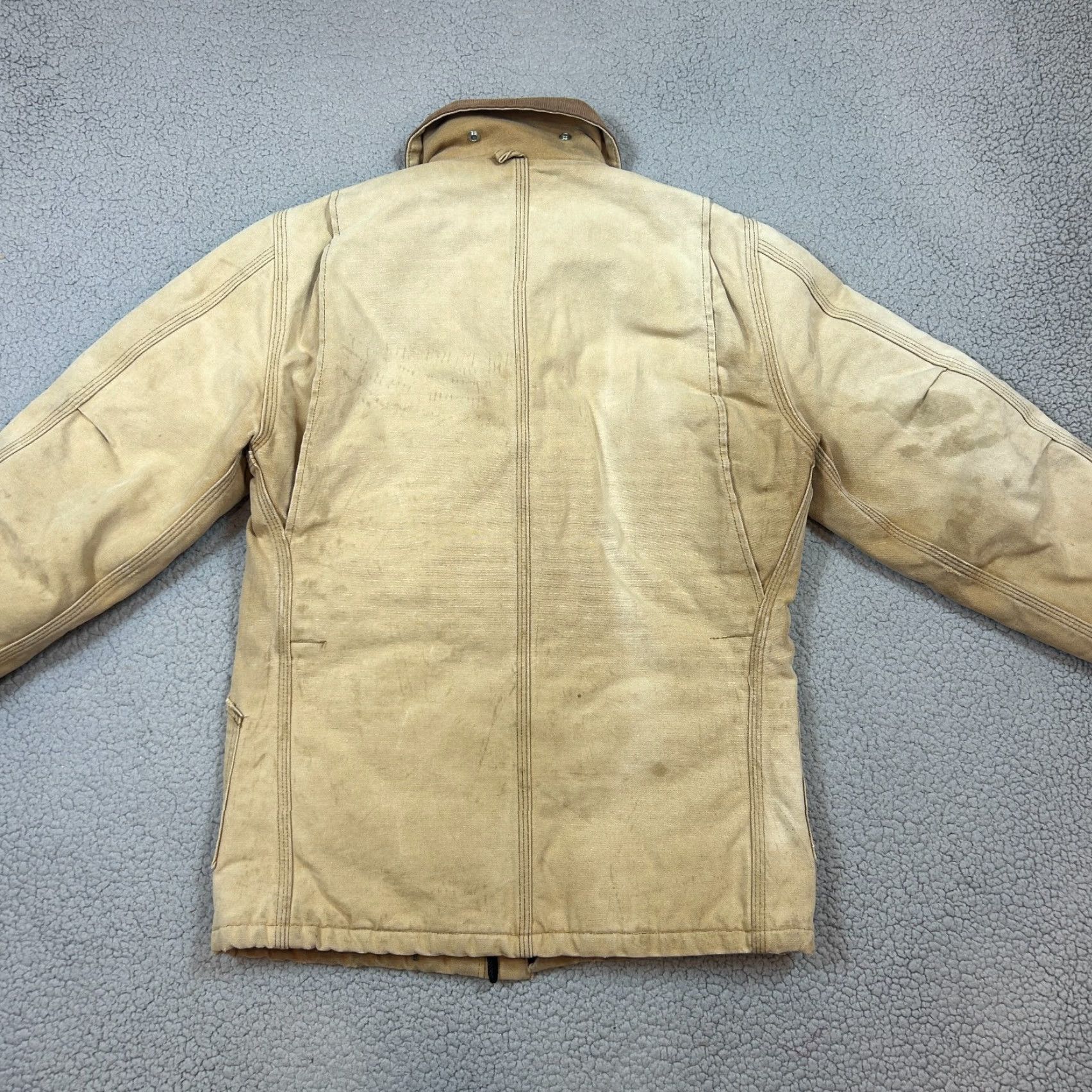 Carhartt VINTAGE Carhartt Jacket Mens Small Corduroy Bomber Insulated Beige Detroit Collar Size US S / EU 44-46 / 1 - 6 Thumbnail
