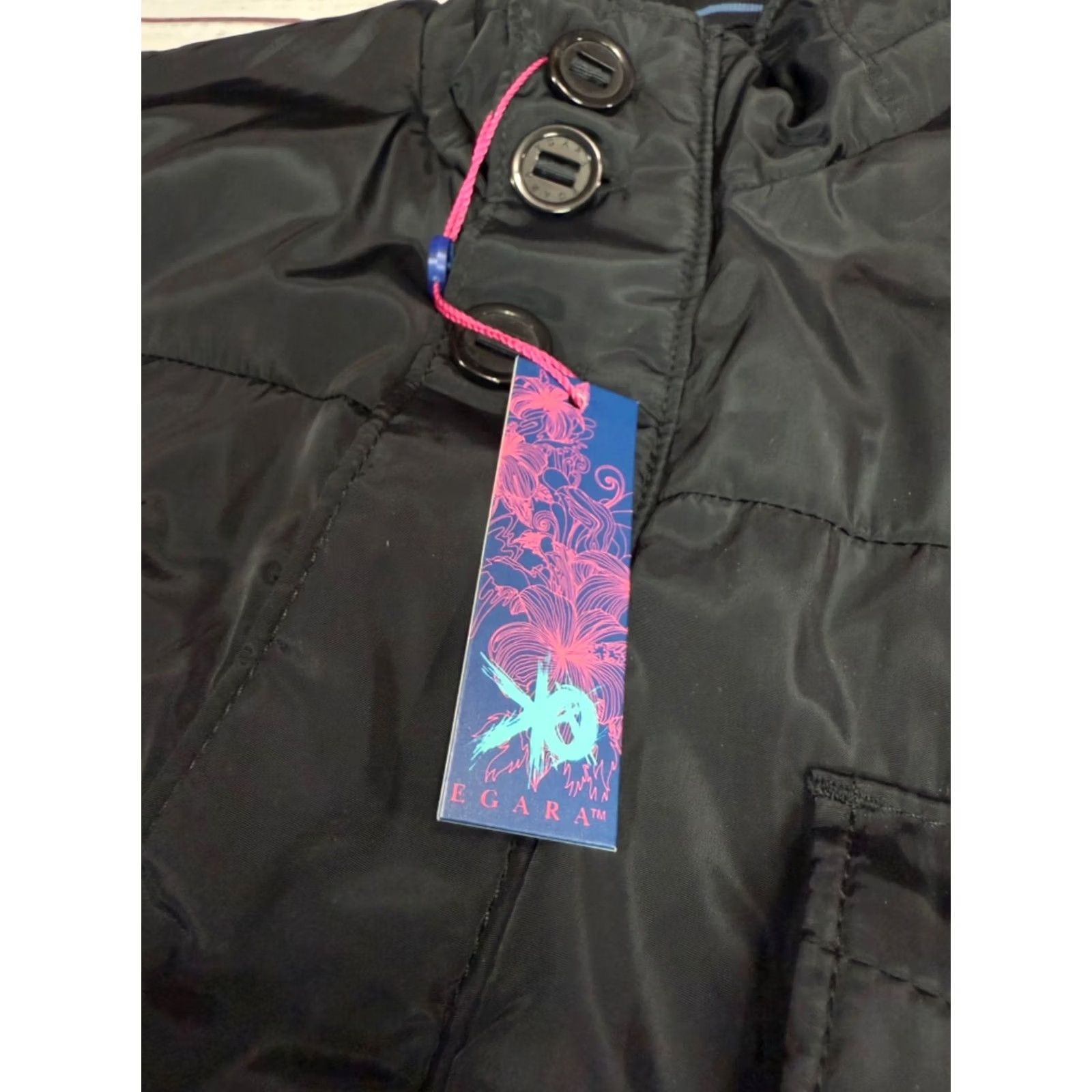 Egara Egara Mens Jacket XL Black Button Front Insulated Quilt Lined Pockets New Size US XL / EU 56 / 4 - 6 Thumbnail