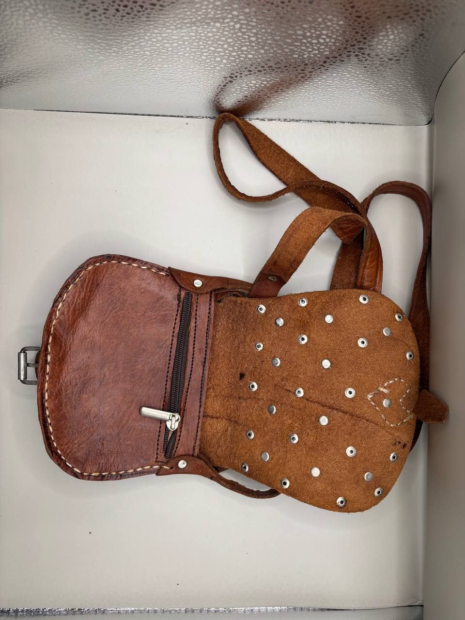Vintage Handmade leather coin bag - vintage made of coins Size ONE SIZE - 11 Thumbnail