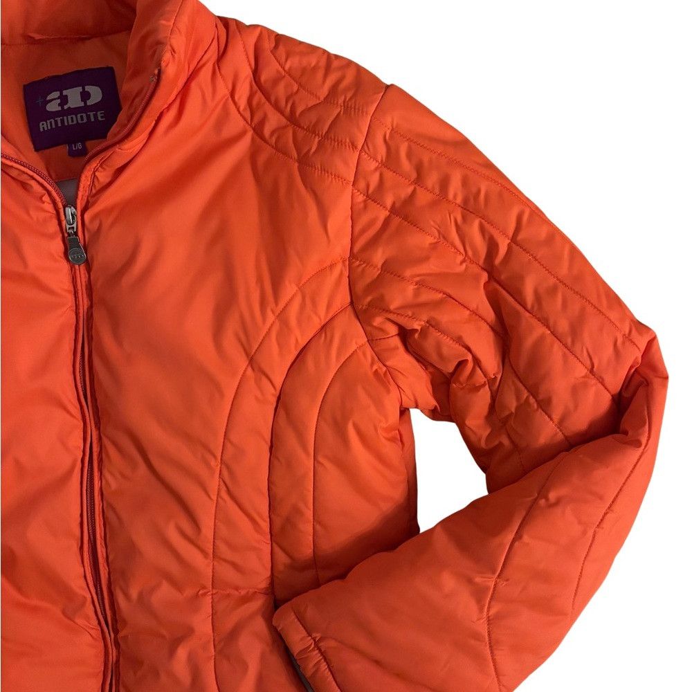 Other Authentic Y2K Antidote Vibrant Orange Quilted Puffer Jacket Size L / US 10 / IT 46 - 4 Thumbnail