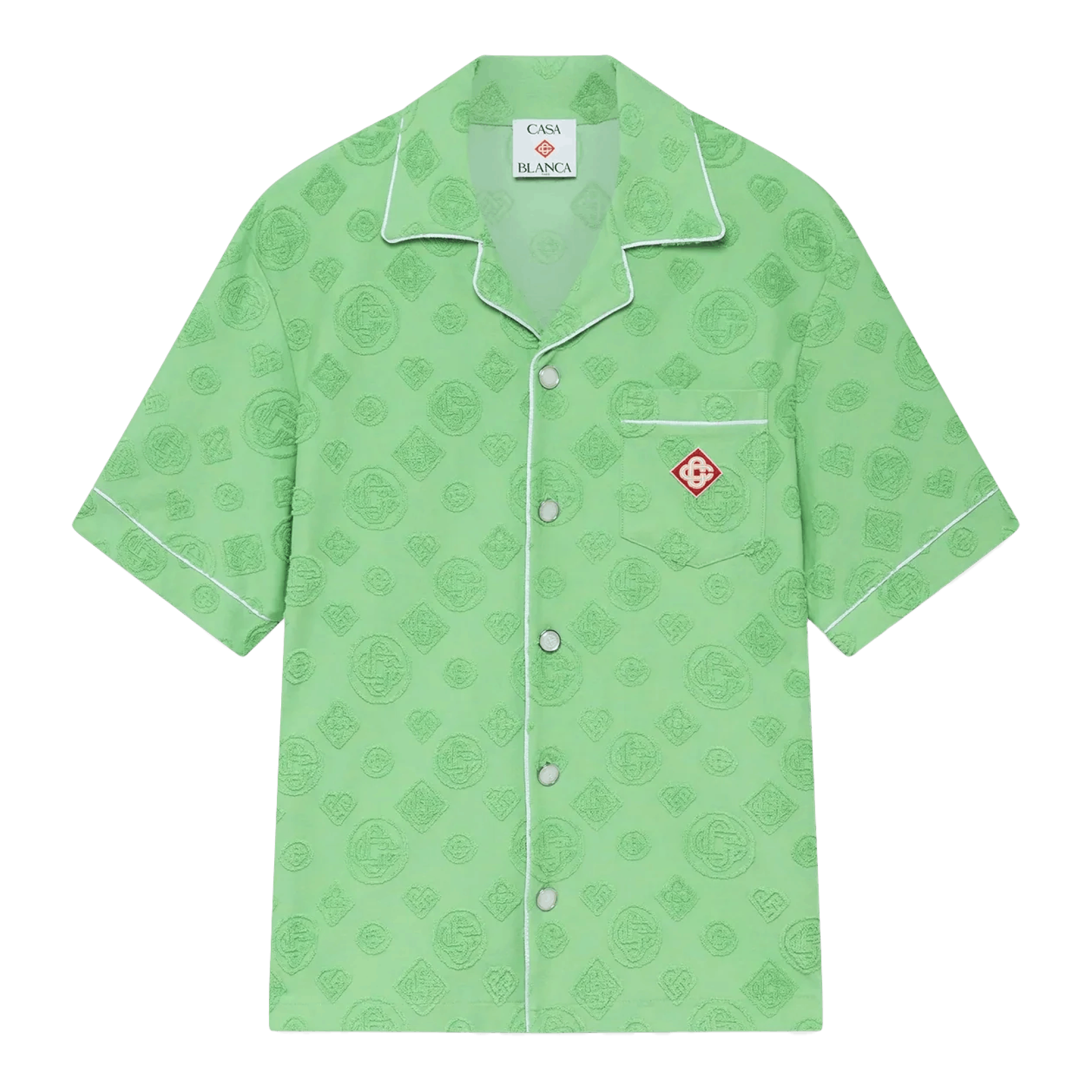 Casablanca Towelling Monogram Shirt Green Size US S / EU 44-46 / 1 - 1 Thumbnail
