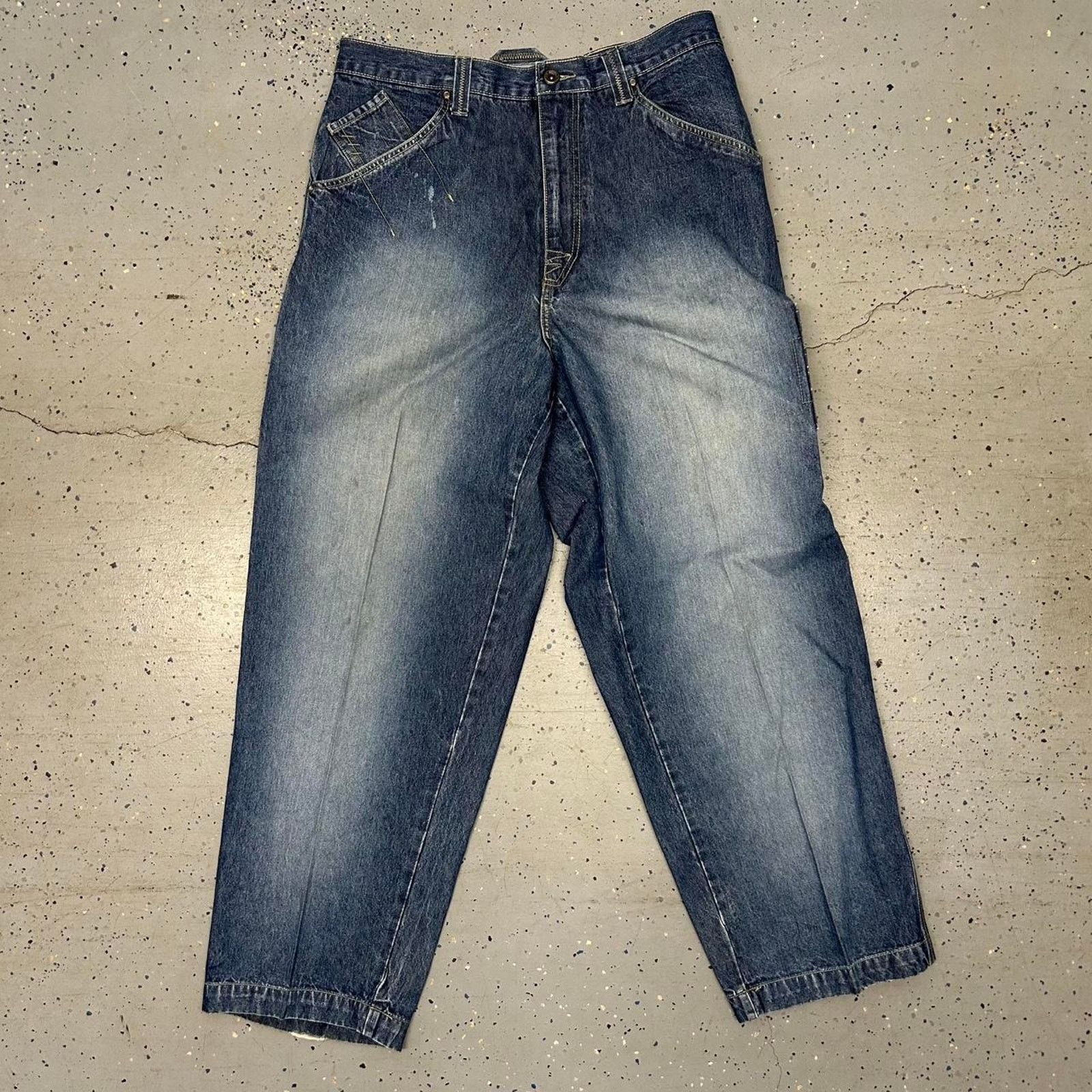 Other Y2K Baggy Dark blue denim jeans with a faded Size US 38 / EU 54 - 3 Thumbnail