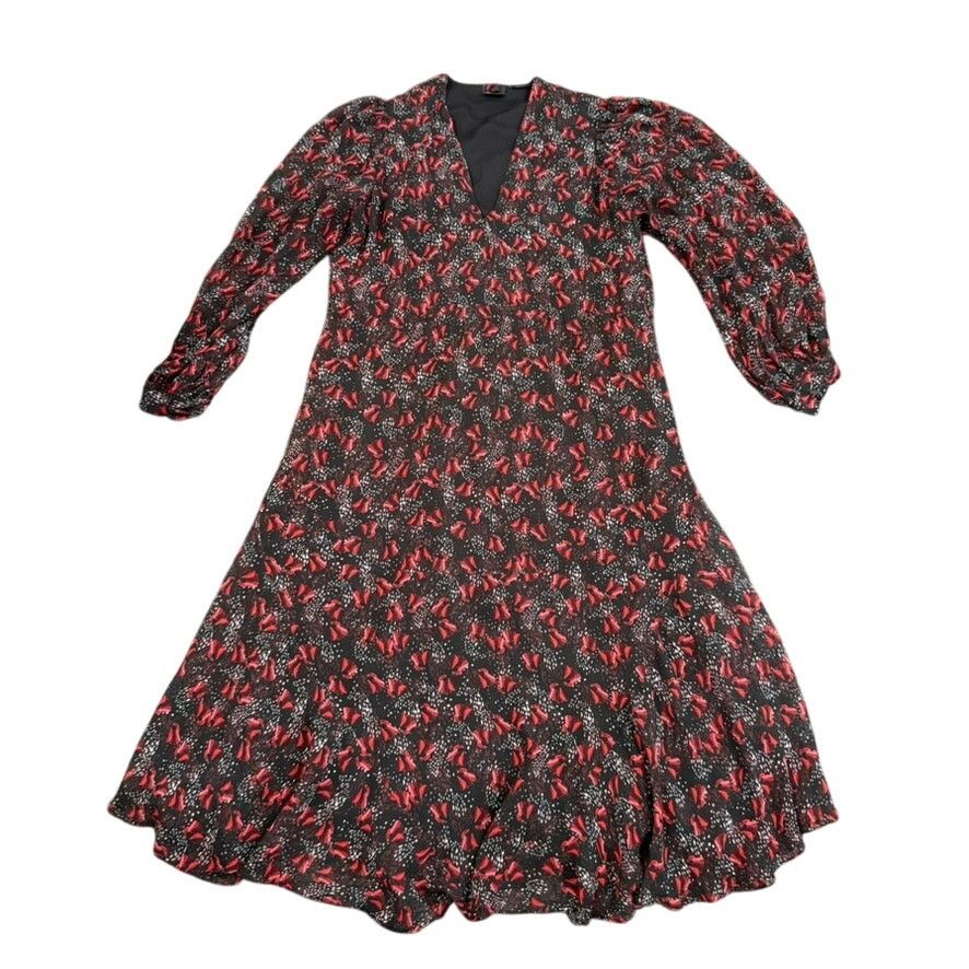 Pinko PINKO Red Floral Long Sleeve Dress, Size IT 38/US 2 Size XS / US 0-2 / IT 36-38 - 3 Thumbnail