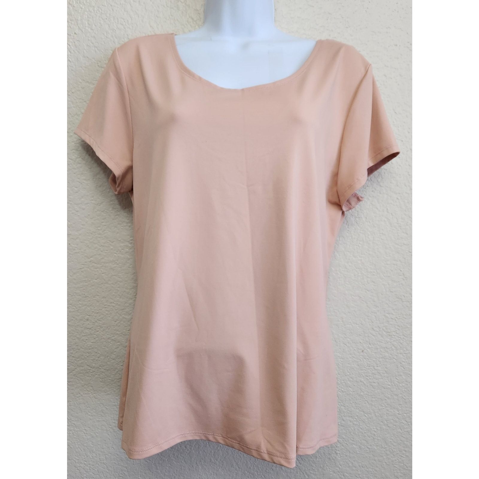Other Ruby Rd. Salmon Pink Short Cap Sleeves Top Large Stretchy Size US L / EU 52-54 / 3 - 1 Thumbnail