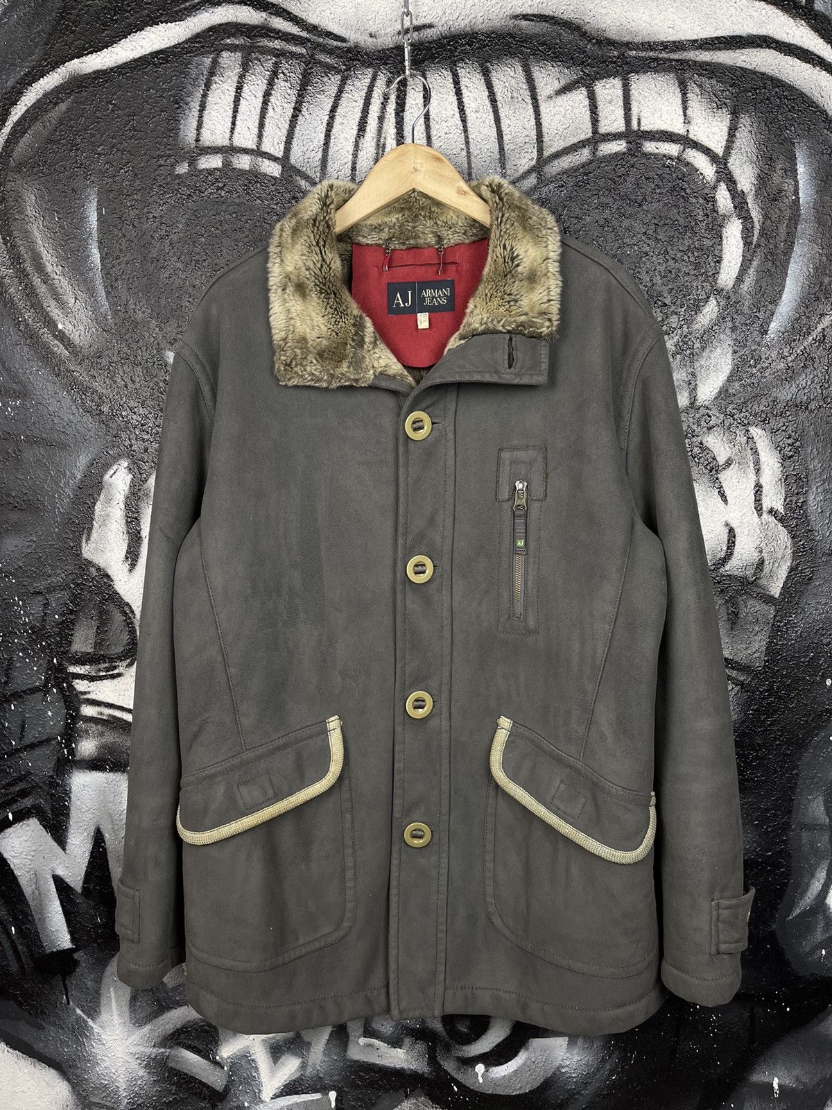 Armani Armani Jeans Vintage Grey Shearling Jacket Men’s Size Large Size US L / EU 52-54 / 3 - 4 Thumbnail