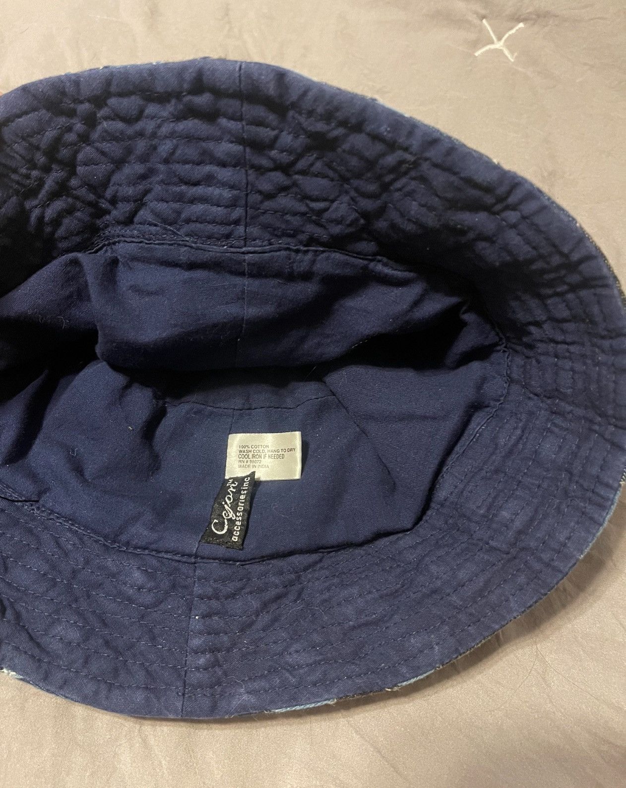 Vintage Vintage Denim Patchwork Hat Size ONE SIZE - 2 Thumbnail