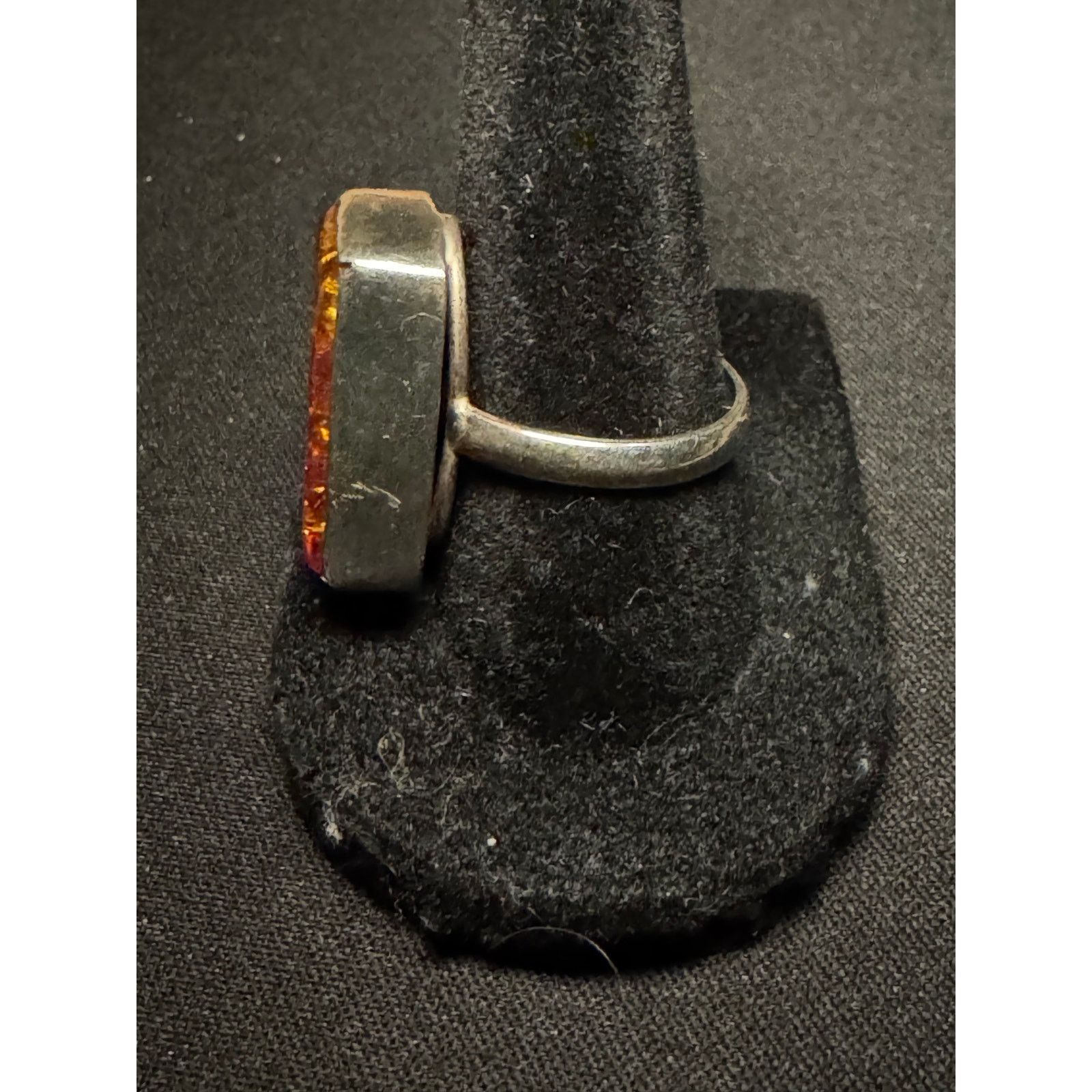 Other 925 Sterling Silver Vintage Amber Square Ring Size 9 Size ONE SIZE - 3 Thumbnail