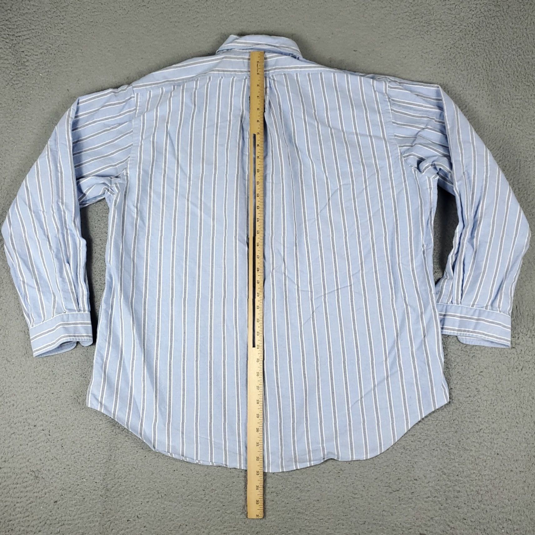 Ralph Lauren Ralph Lauren Shirt Mens 17.5 Blue Striped Pony Dress Button Up Long Sleeve Shirt Size 48R - 4 Thumbnail
