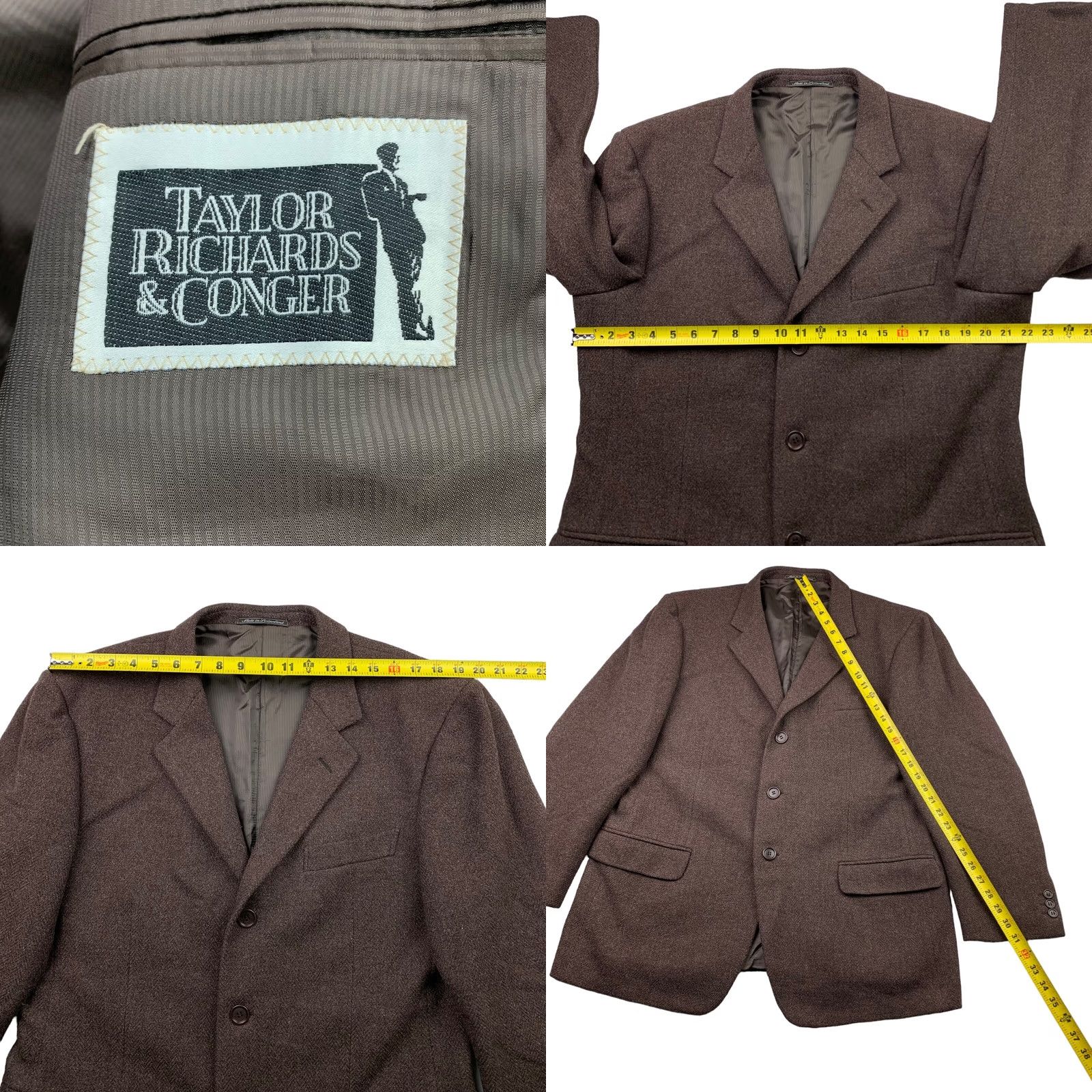 Ermenegildo Zegna VINTAGE Ermenegildo Zegna Blazer Luxury 3-Button Wool Flannel Notch Purple Herringbone 44R US 54 EU Mens Size 44R - 8 Thumbnail