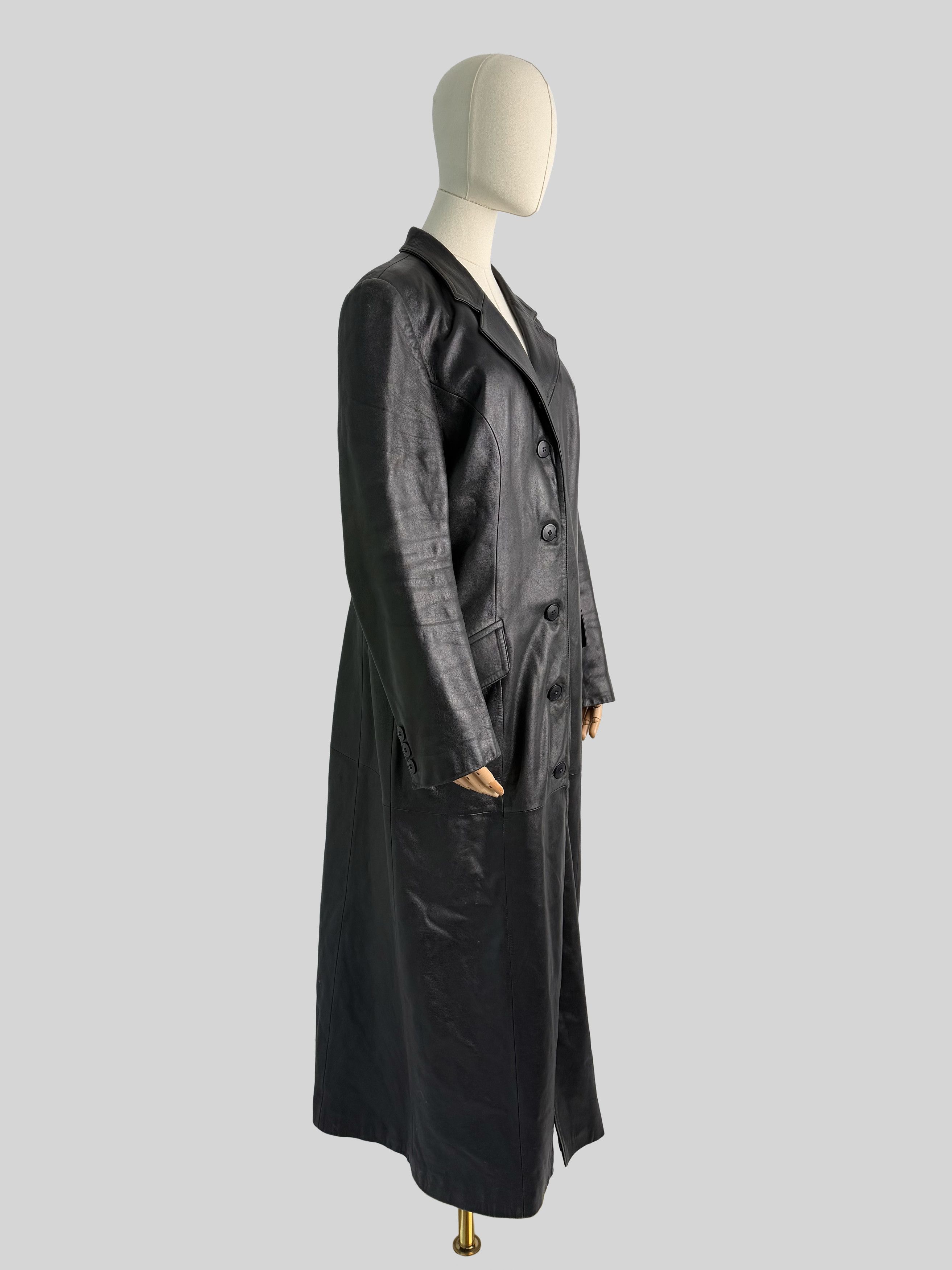 Dolce & Gabbana Vintage Dolce & Gabbana Leather Maxi Coat Y2K Trench Jacket Size M / US 6-8 / IT 42-44 - 2 Thumbnail
