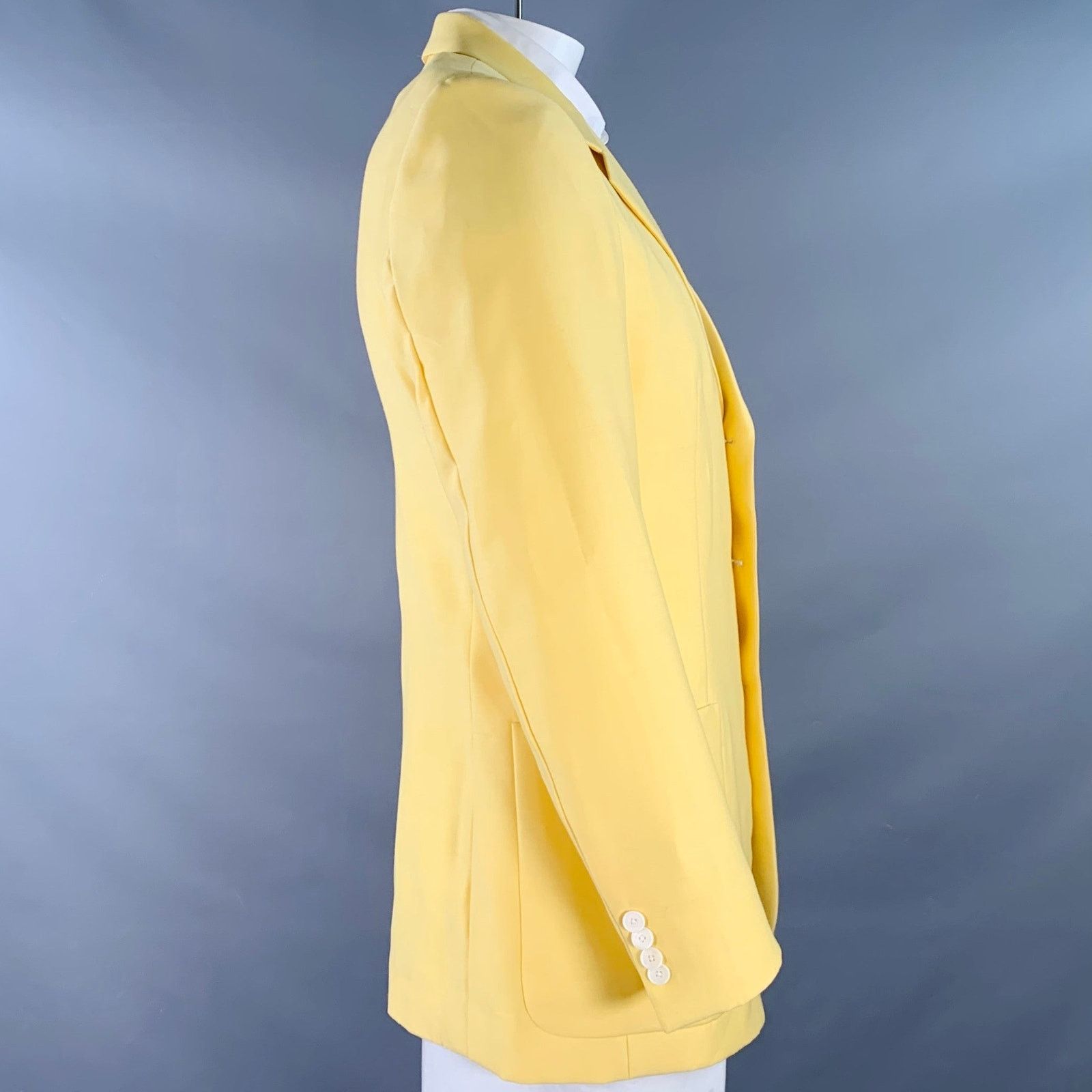 Lanvin LANVIN Size 42 Yellow Wool Silk Notch Lapel Sport Coat Size 42R - 2 Thumbnail