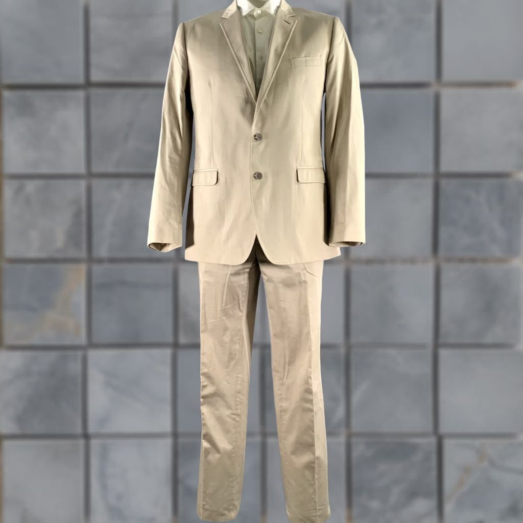 Dolce & Gabbana DOLCE & GABBANA Size 46 Khaki Notch Lapel Suit Mens Adult Regular 38 46 Khaki Solid Notch Lapel Italy" Size 38R - 1 Thumbnail