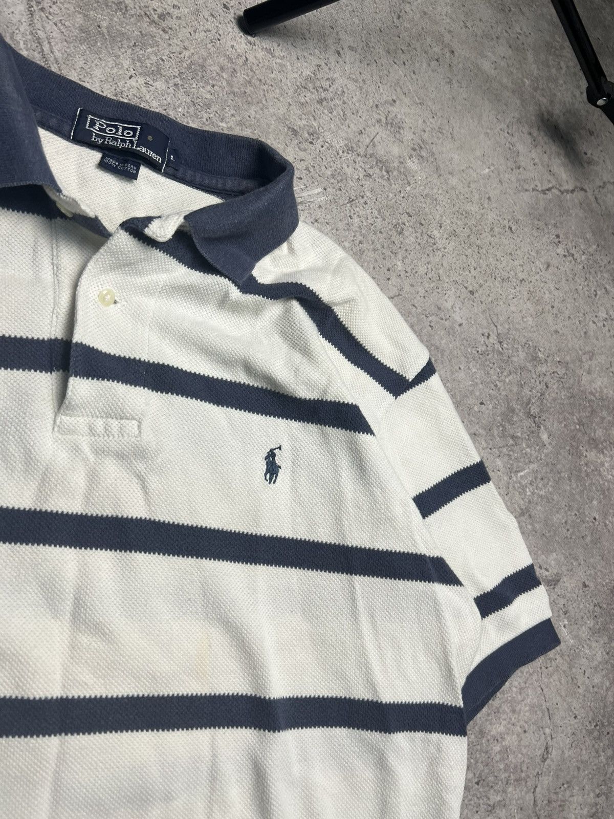 Polo Ralph Lauren Polo Ralph Lauren L striped polo tee T-shirt shirt sleeve Size US L / EU 52-54 / 3 - 4 Thumbnail