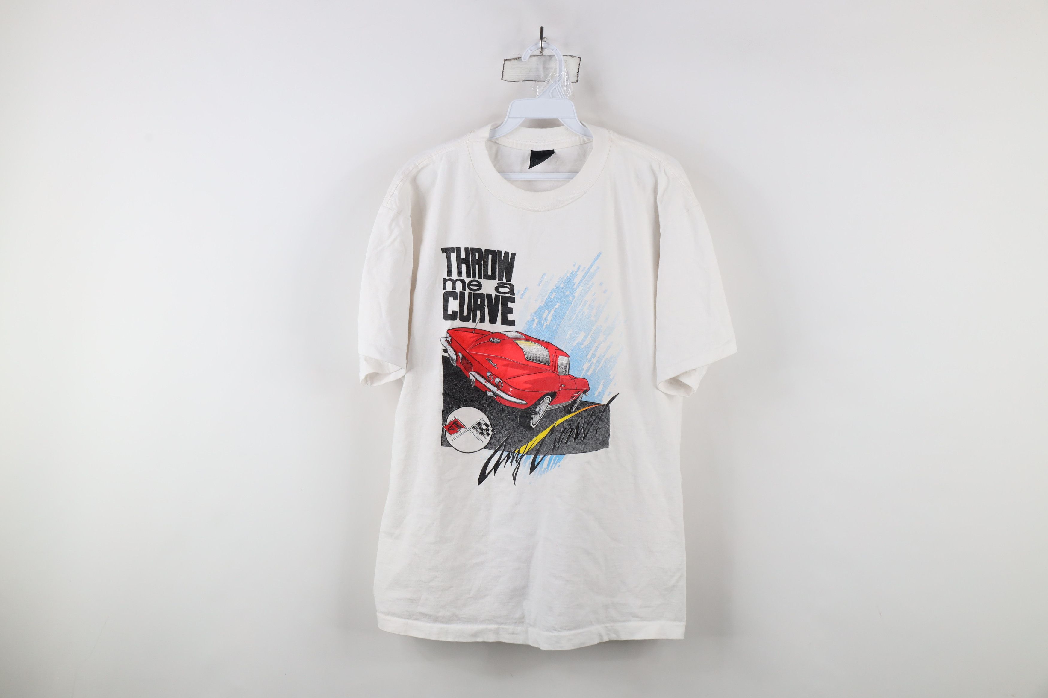 Vintage Vintage 90s Streetwear A Curve Muscle Car Racing T-Shirt USA Size US L / EU 52-54 / 3 - 1 Thumbnail