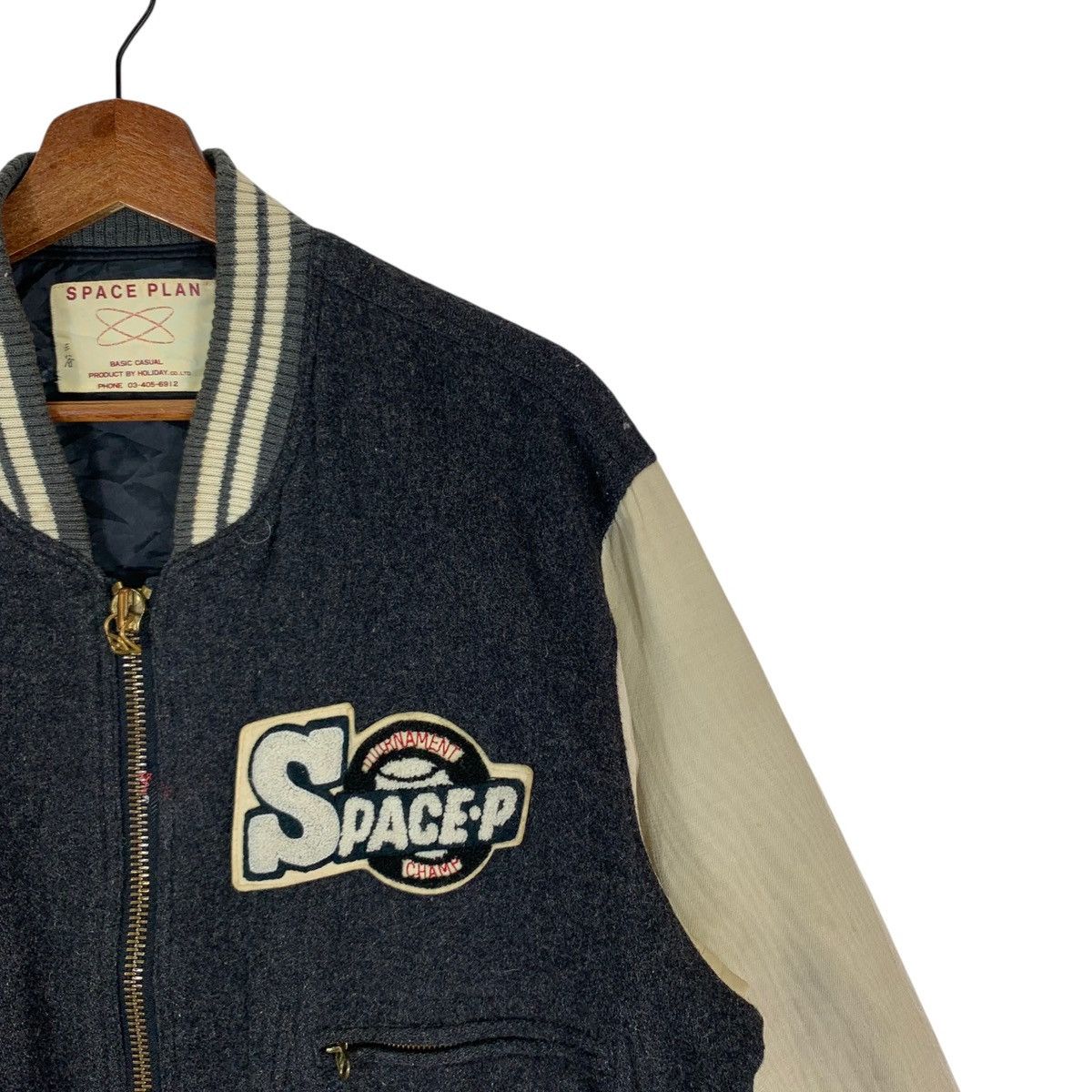 Vintage VINTAGE SPACE PLAN VARSITY BOMBER WOOL JACKET Size US M / EU 48-50 / 2 - 6 Thumbnail